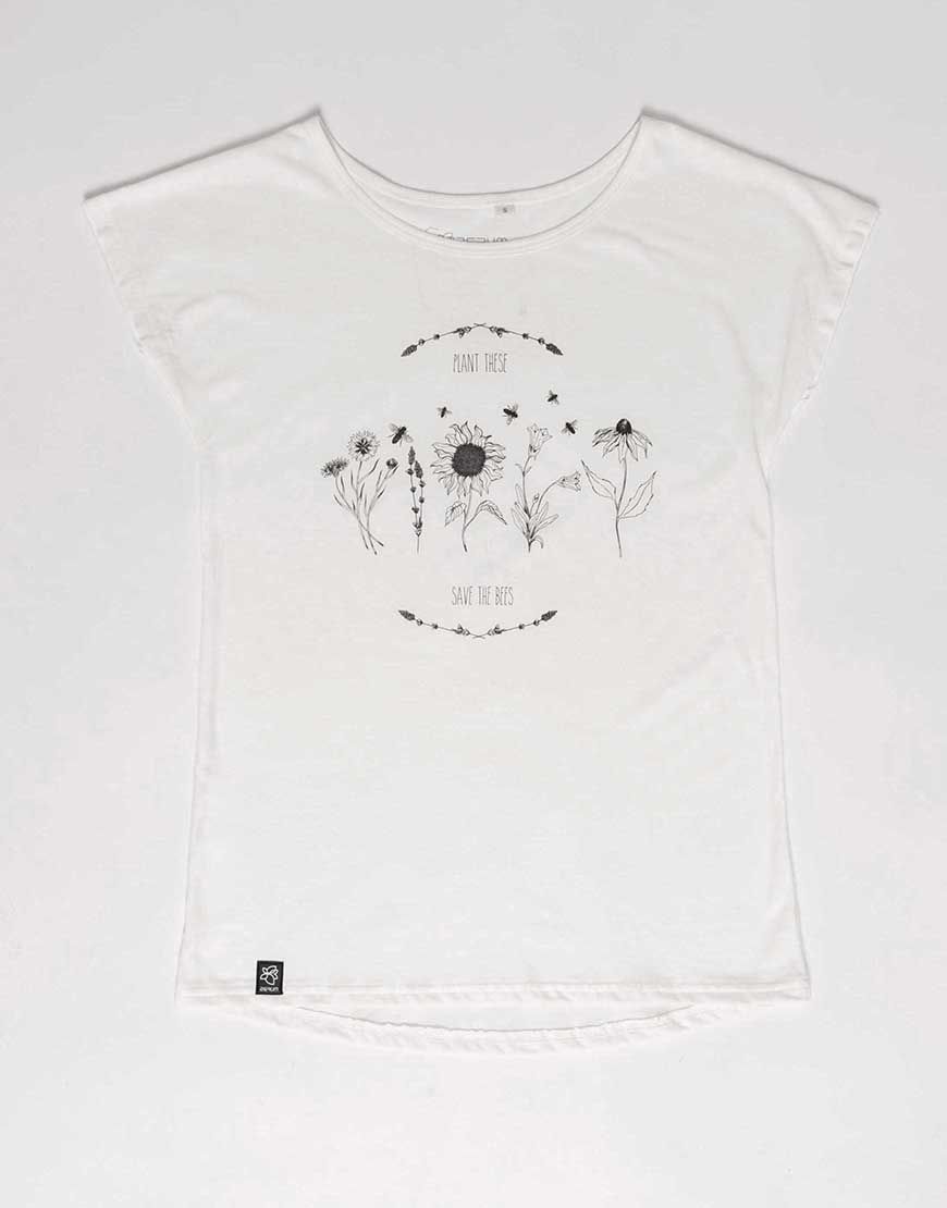 T-Shirt Lea Save the Bees white
