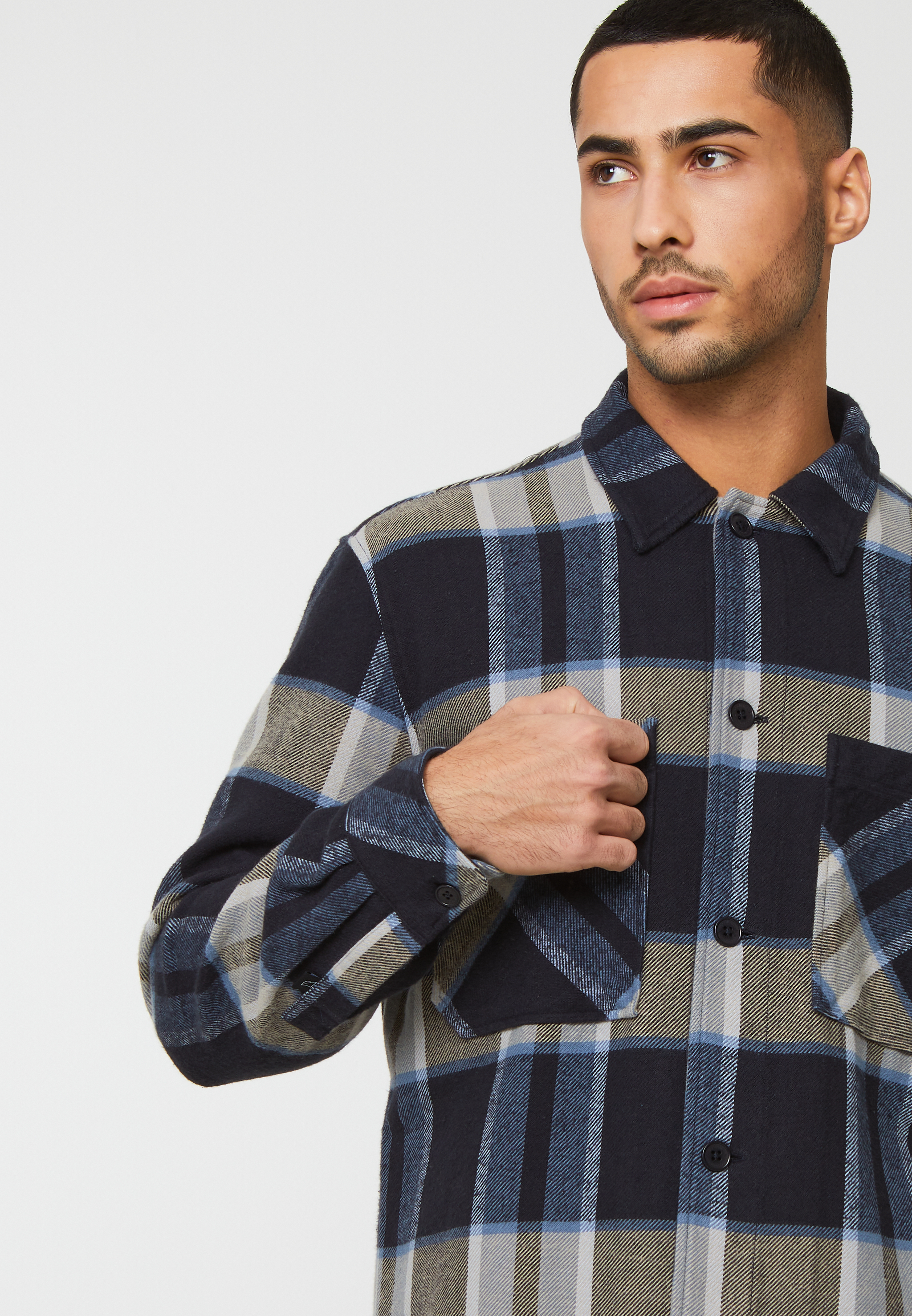 Karriertes Flanell-Overshirt NUE CHECK navy unisex