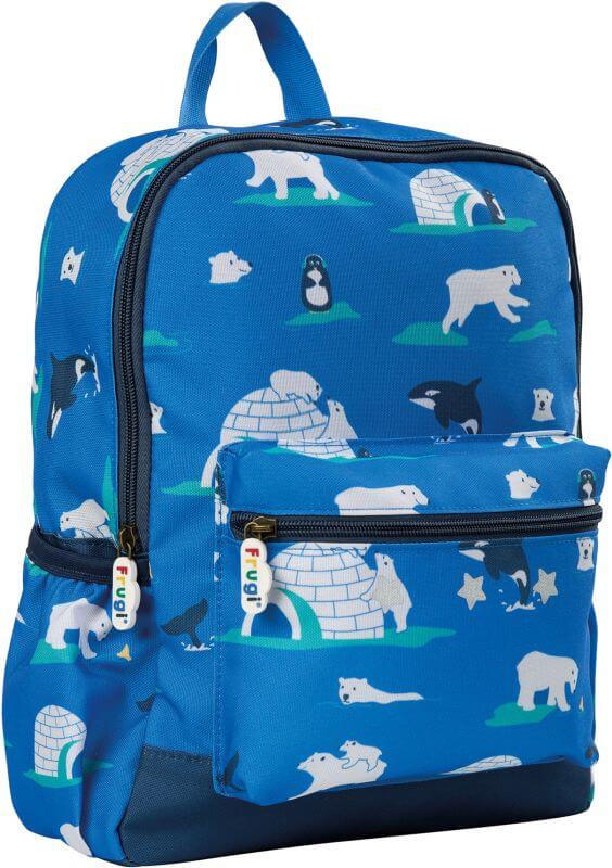 Cooler Kinder-Rucksack mit Polartieren in Blau