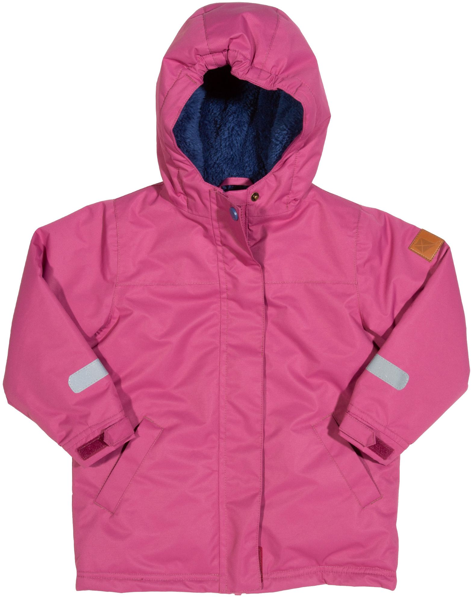 Wasserdichte Kinder-Outdoorjacke mit gefütterter Kapuze in pink