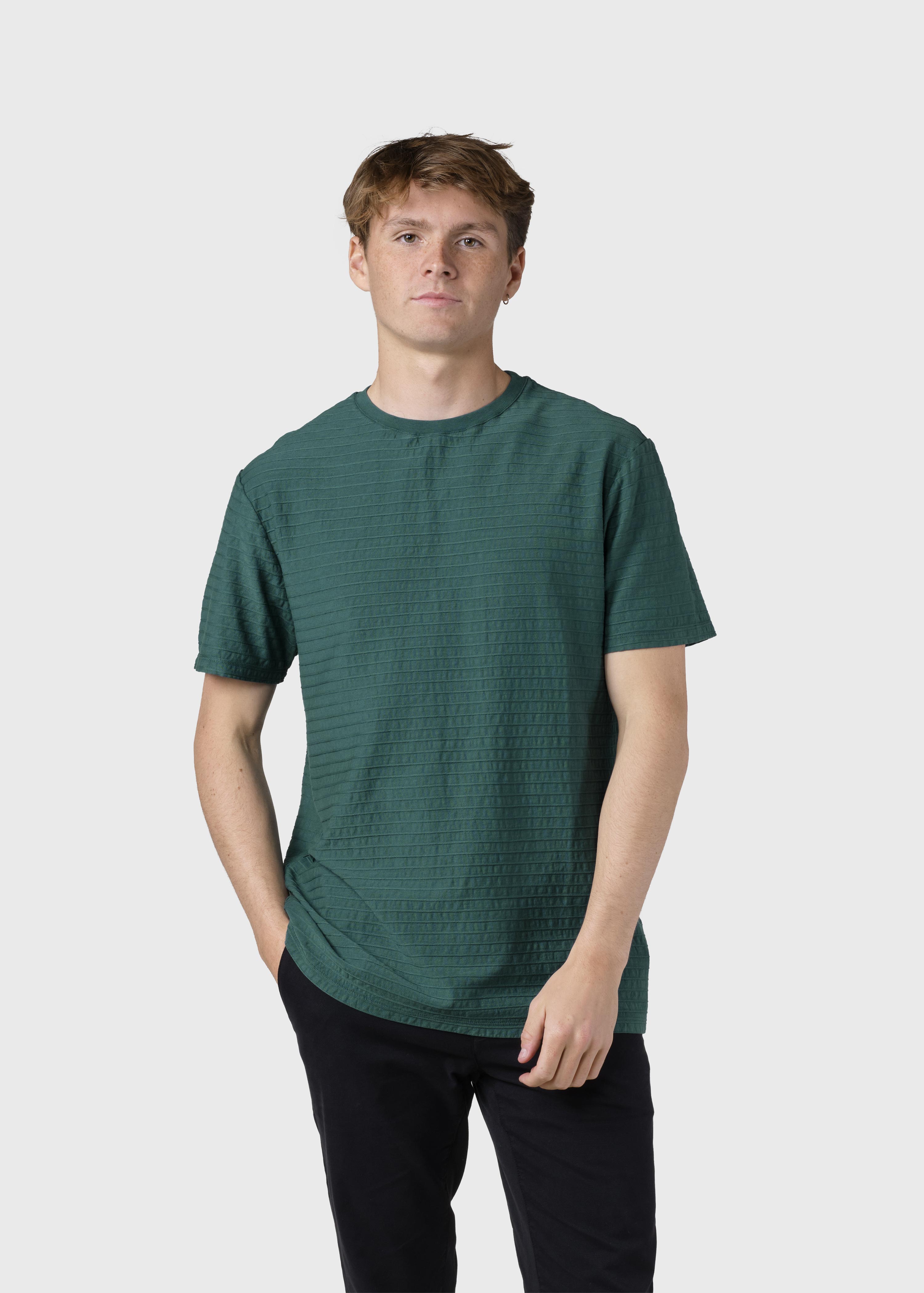 Strukturiertes T-Shirt Lauge Moss Green