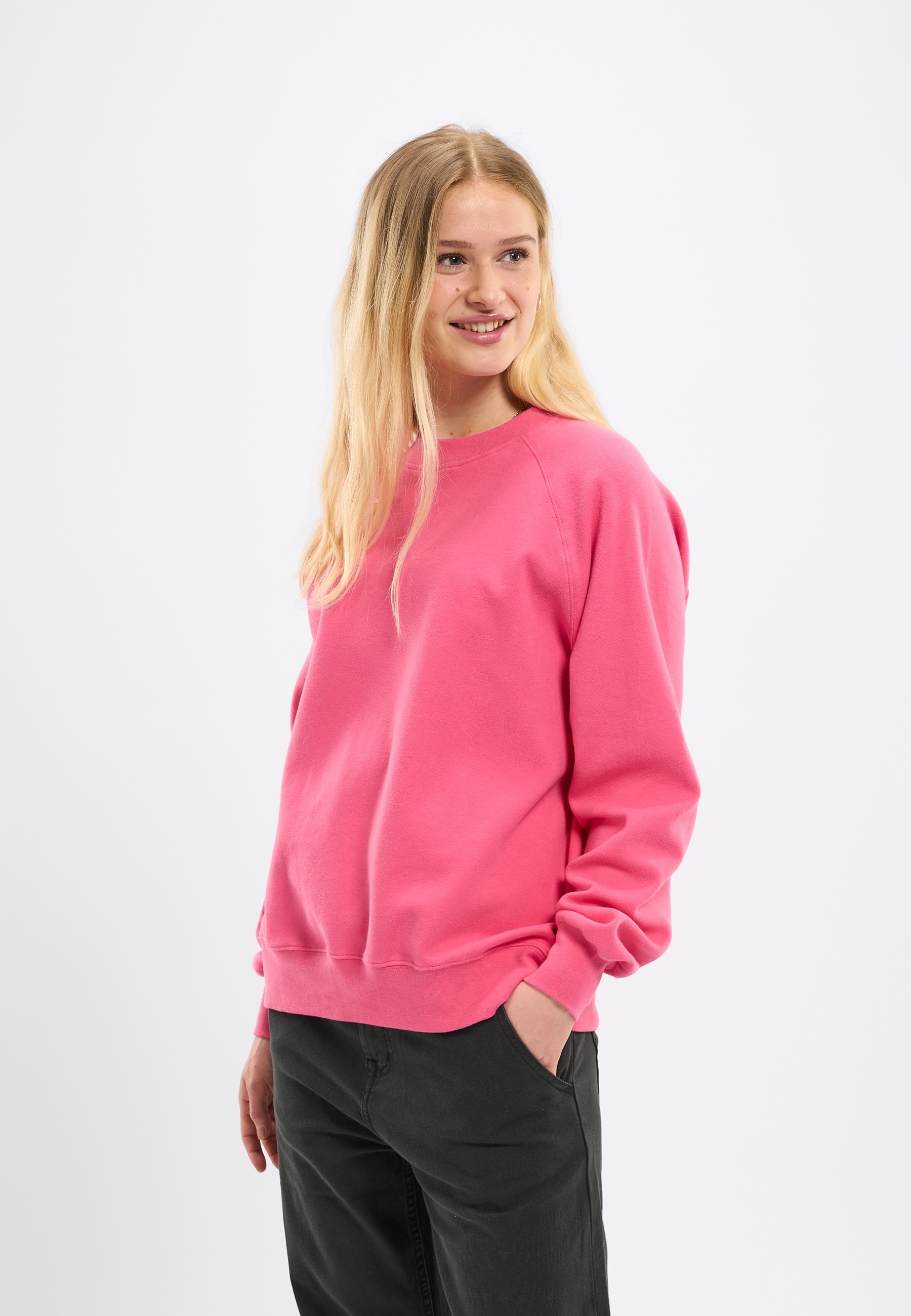 Oversized Raglan Sweater Hot Pink