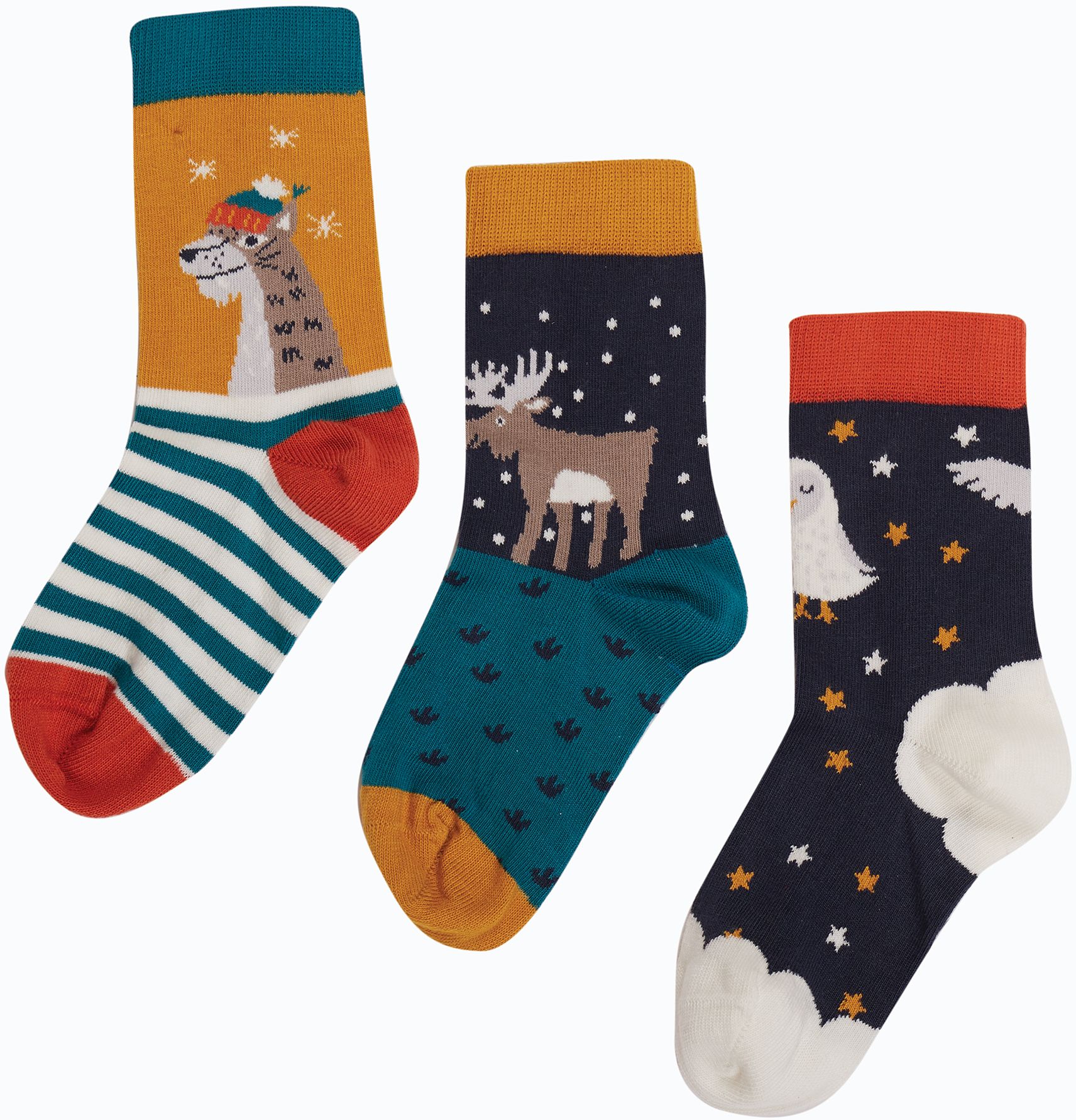 Kinder-Socken im 3er-Pack mit winterlichen Motiven