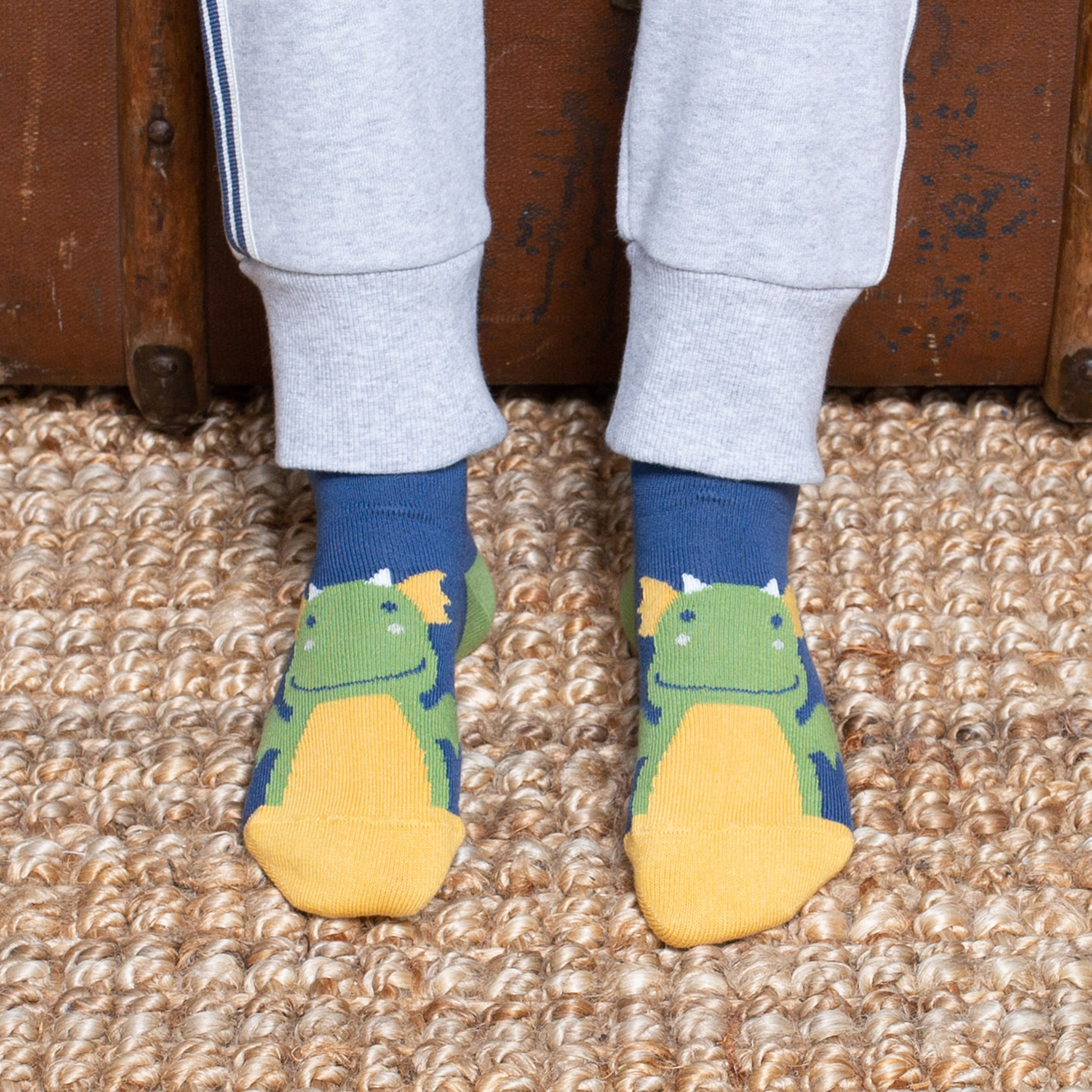 Gemusterte Kinder-Socken im 3er-Pack mit Drachen