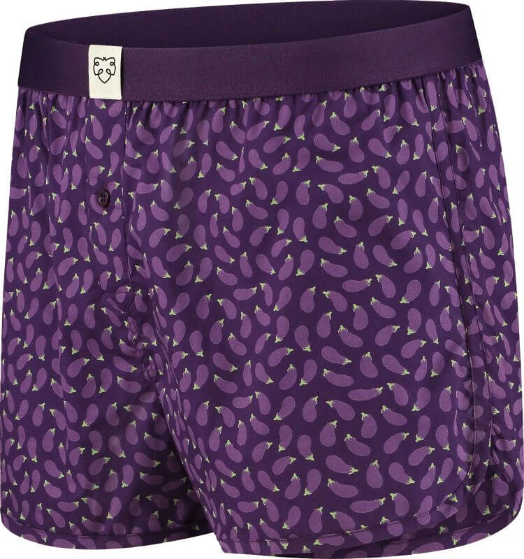 Violette Boxer-Shorts Rene - Auberginen-Print