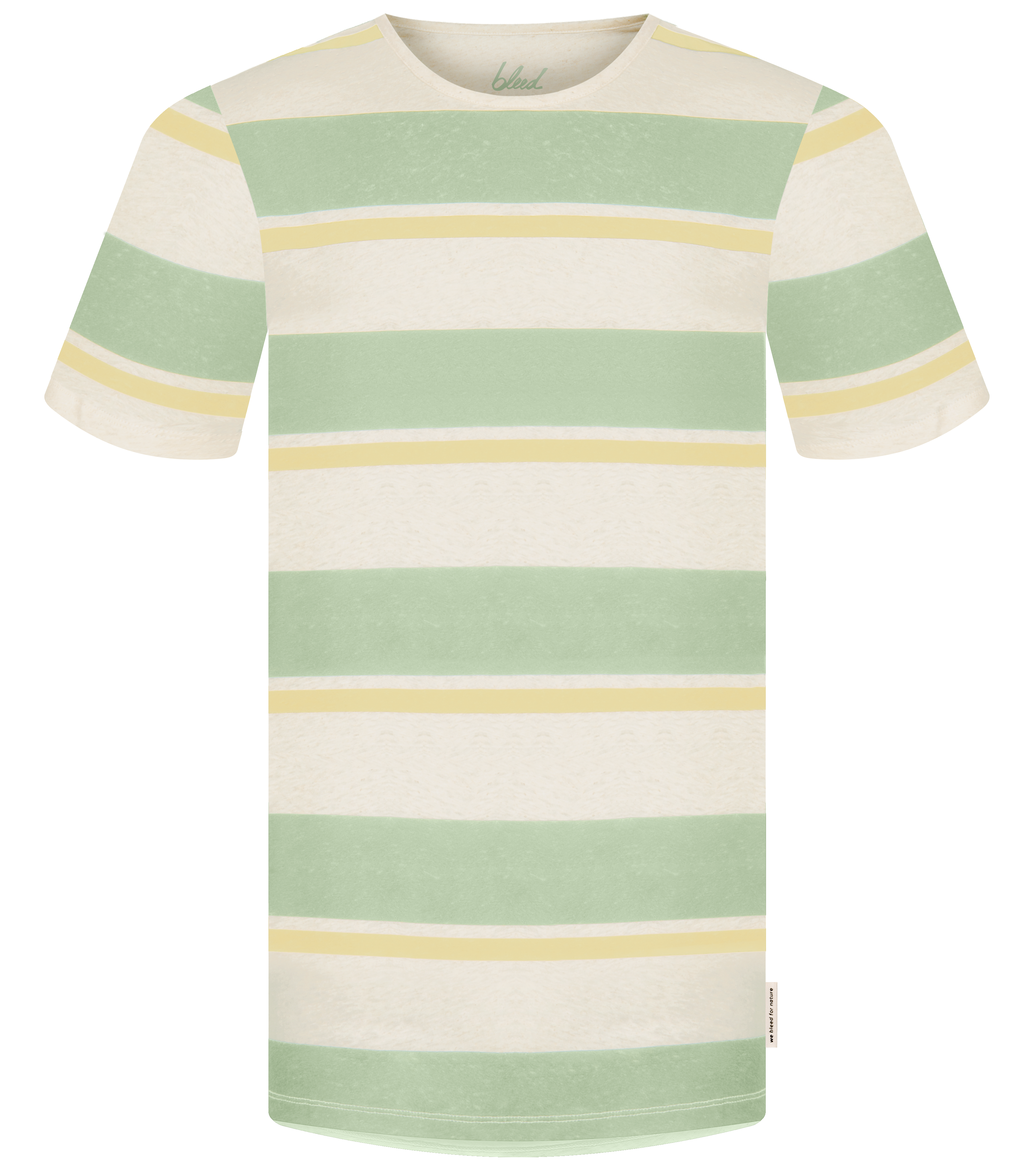 T-Shirt Block Stripe mit Hanf weiß/grün