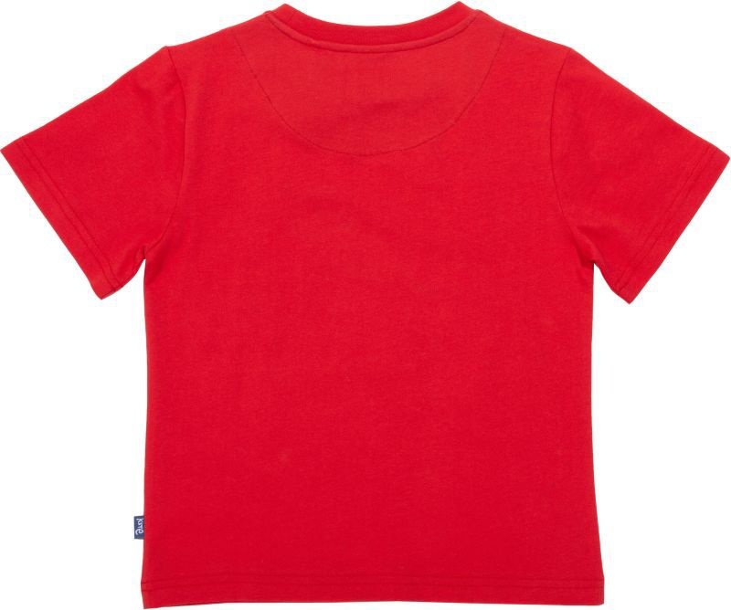 Rotes Jungs-Shirt mit Fußball-Motiv