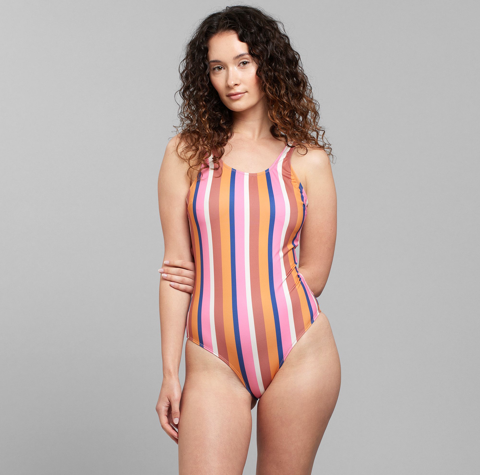 Sportlicher Badeanzug Rana Irregular Stripe Multi Colour