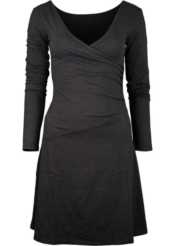 Bequemes Langarm-Kleid Party Dress in Schwarz