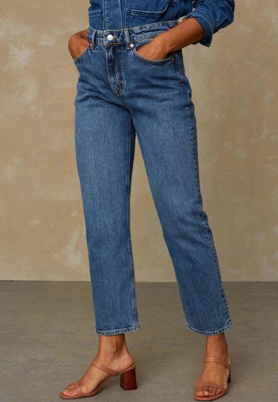 Caroline Cropped - High Rise Tapered - Eco Xavier Blue Marble