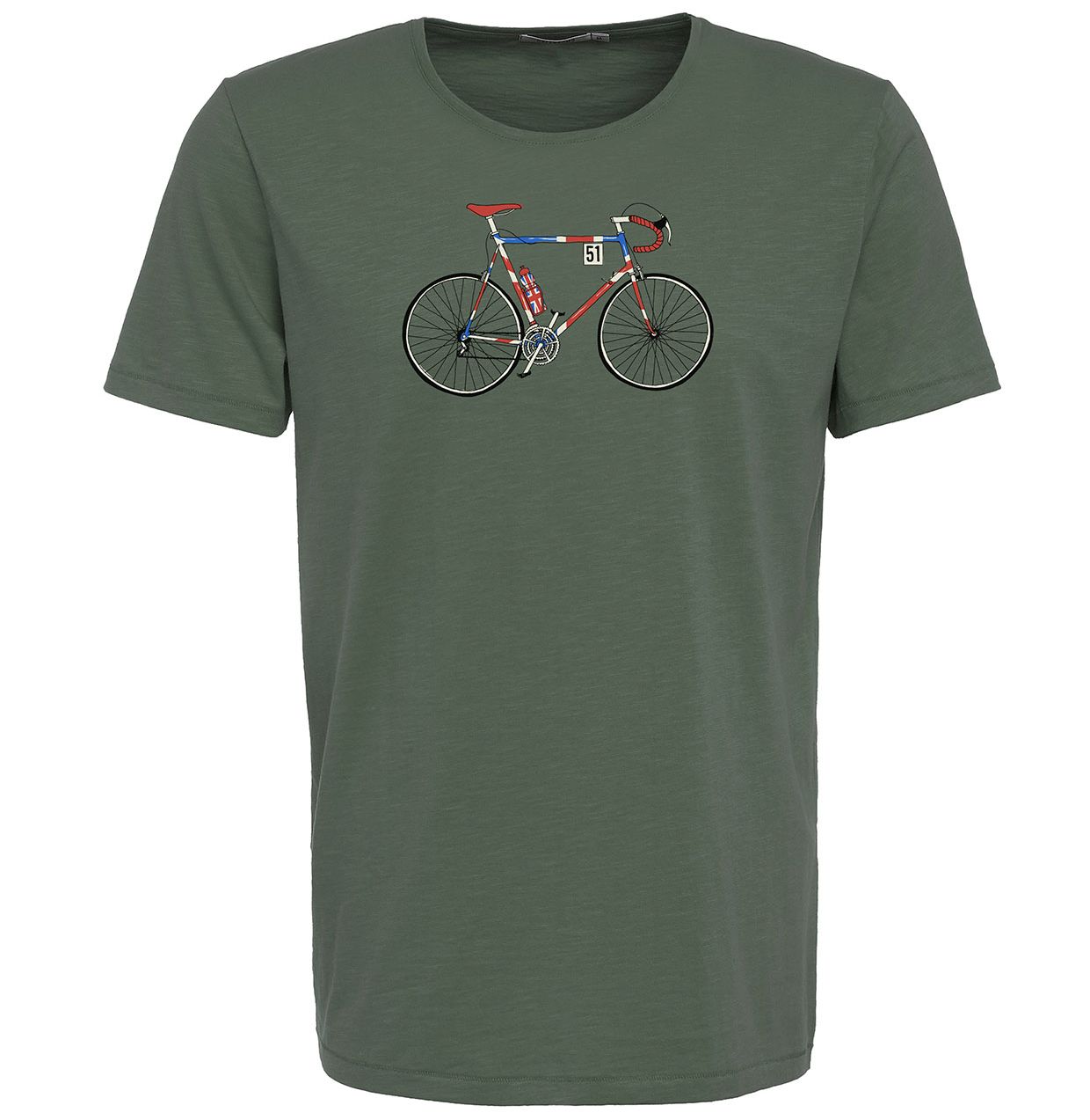 Print T-Shirt Bike Jack Spice Olive