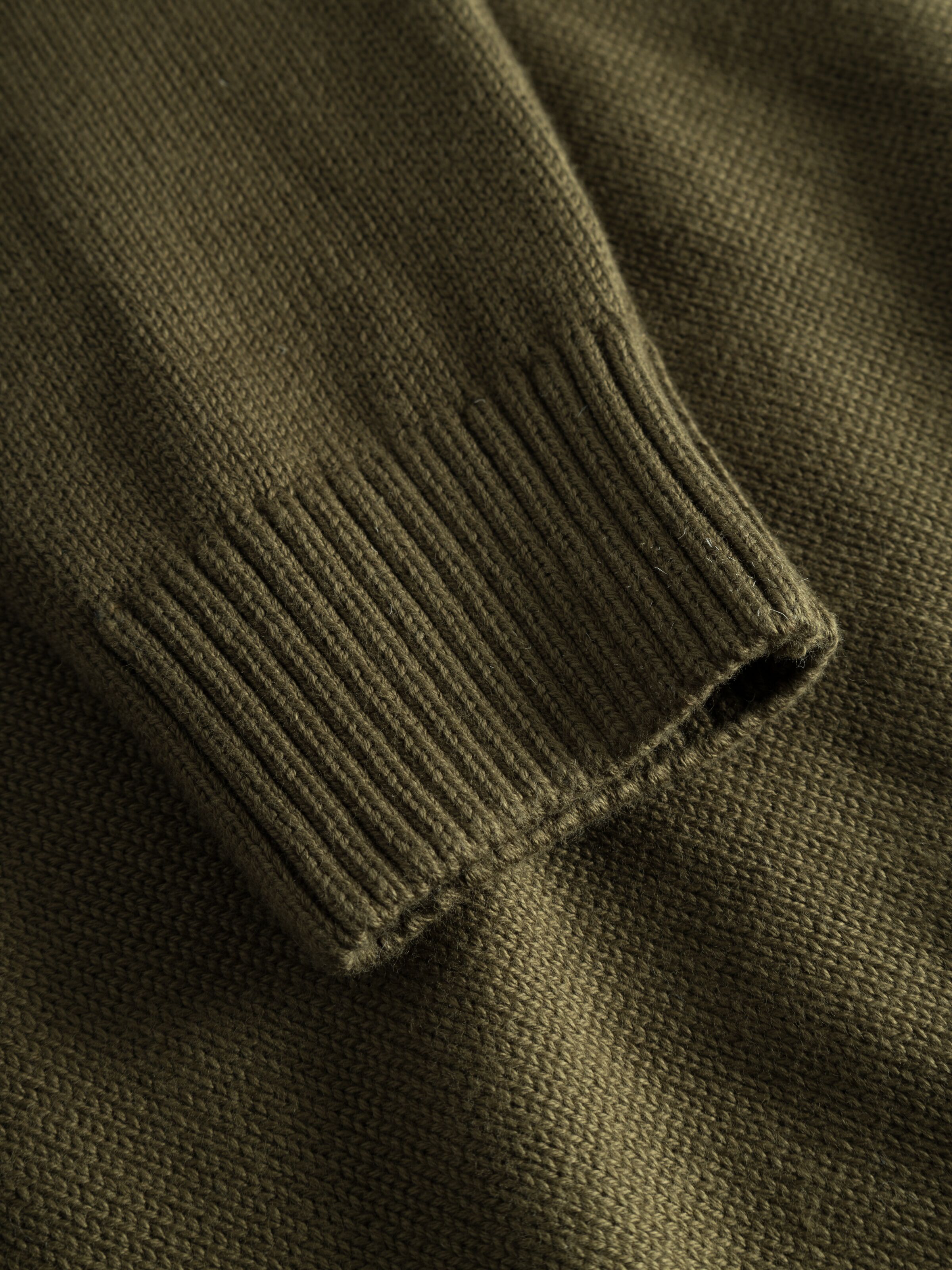 Strickpullover Plain knitted Dark Olive