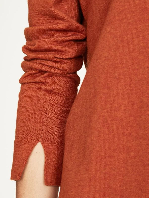 Leichter V-Neck Pullover Loren Spiced Orange