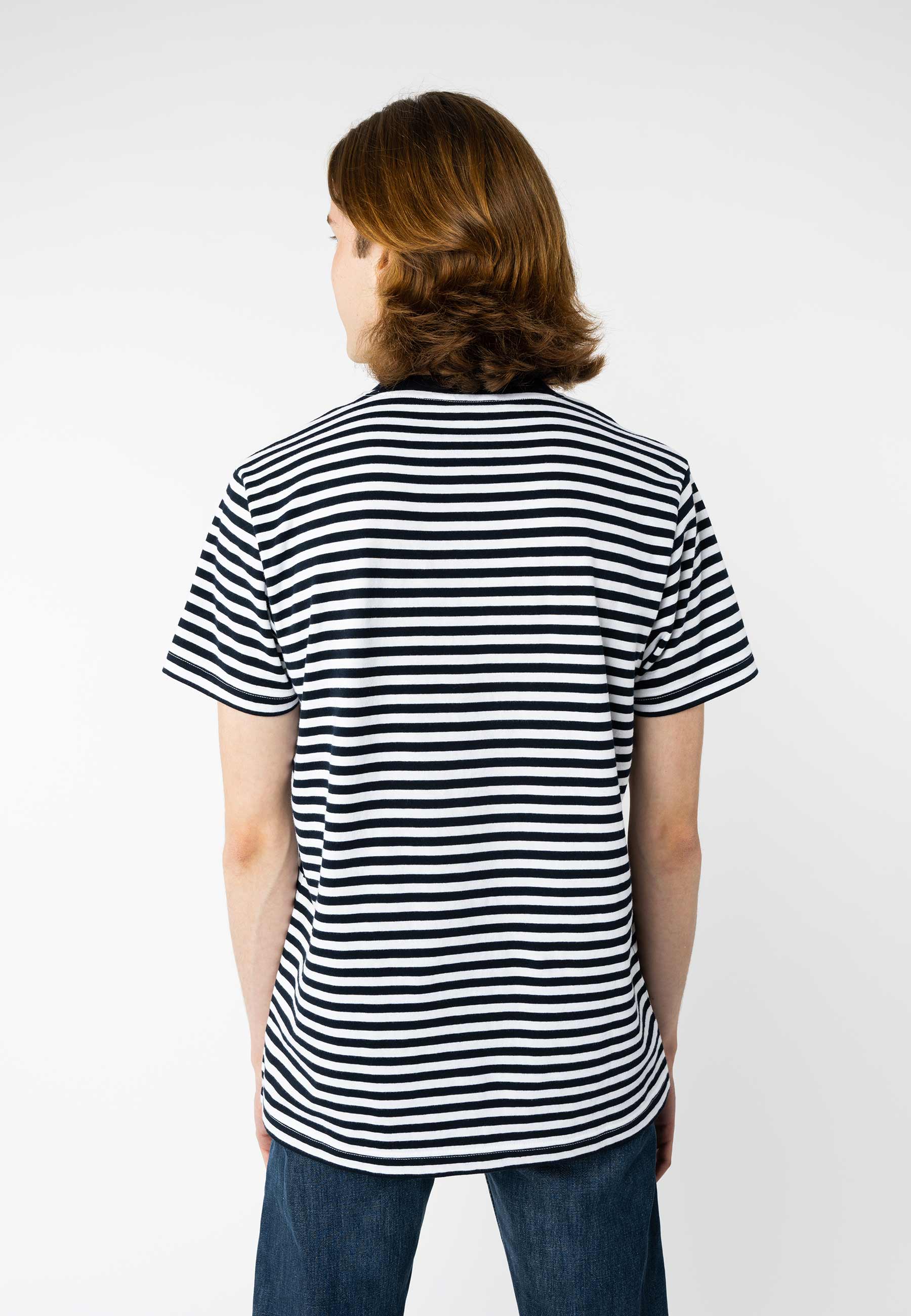 Basic T-Shirt AVAN Stripes navy/weiß