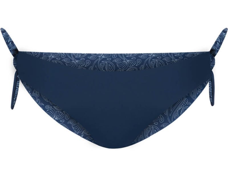 Gemusterte Wende-Bikini-Hose in Blau