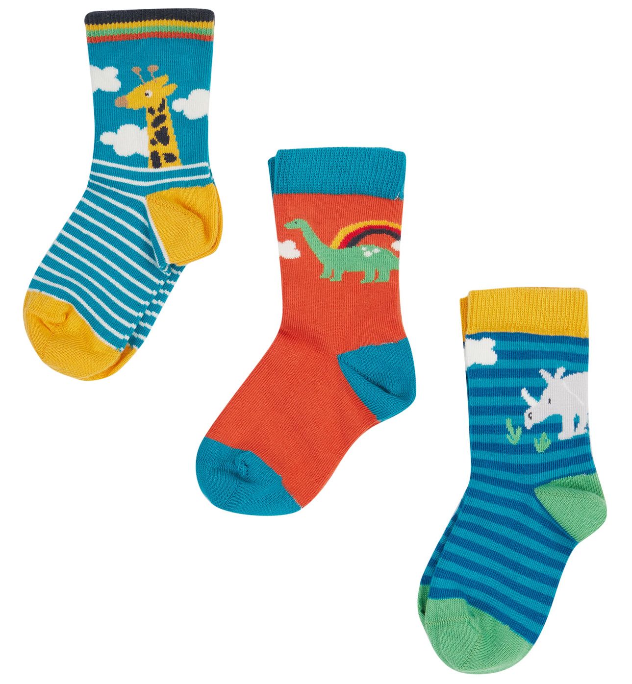 Gemusterte Socken im 3er-Pack mit Tieren
