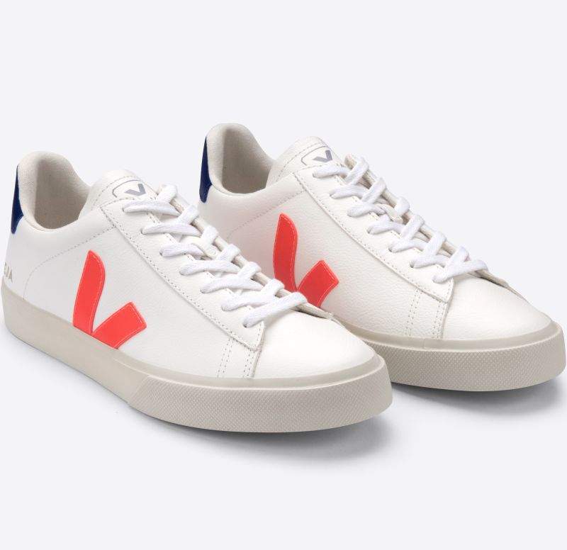 Herren-Sneaker Campo Chromefree Extra White/Orange/Fluo Cobalt