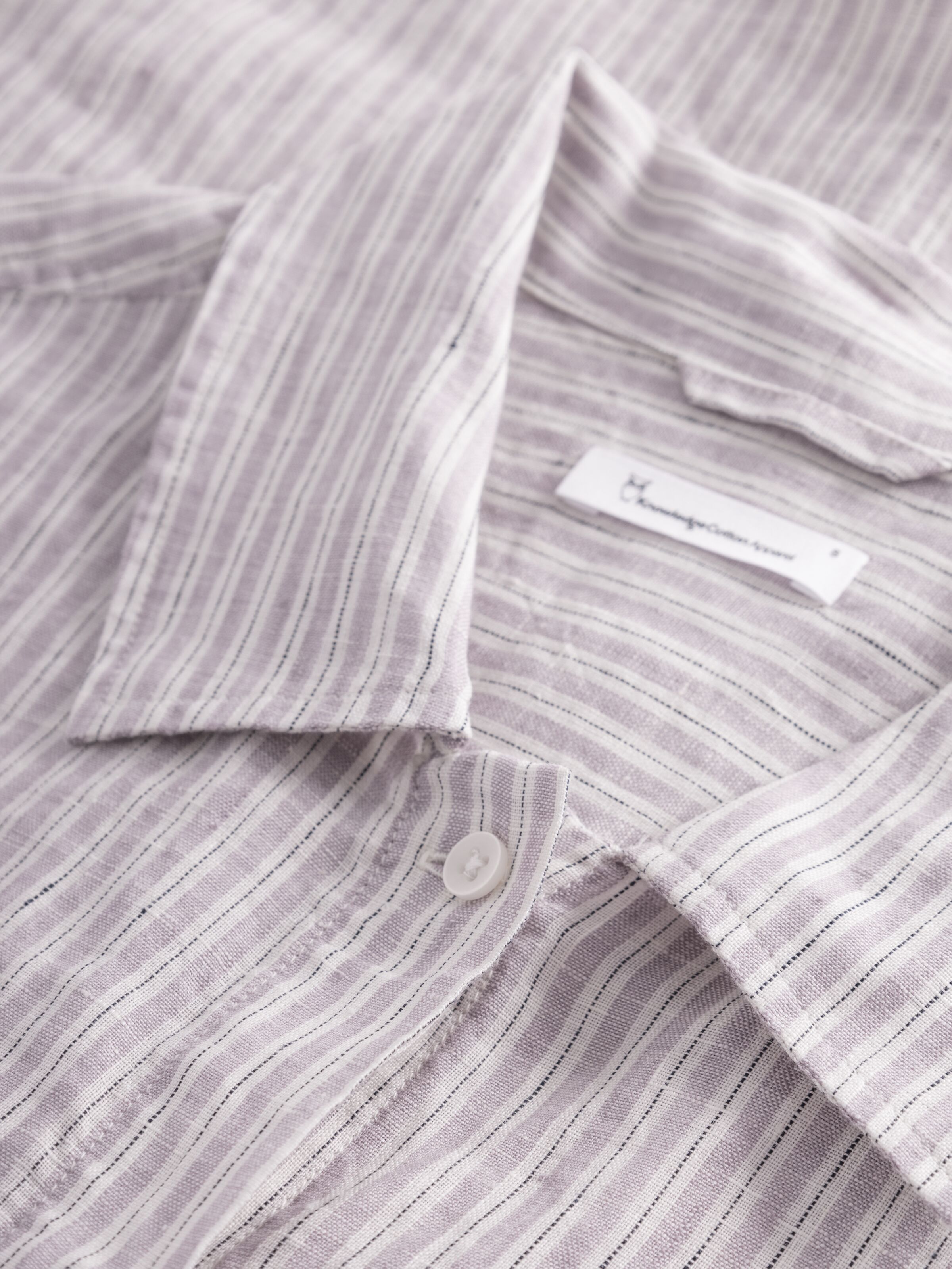 Kurzarm-Bluse Striped Linen