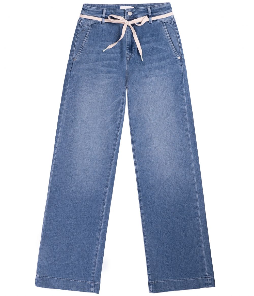 Jeans DEW Flared Soft Denim French Pocket Medium Blue