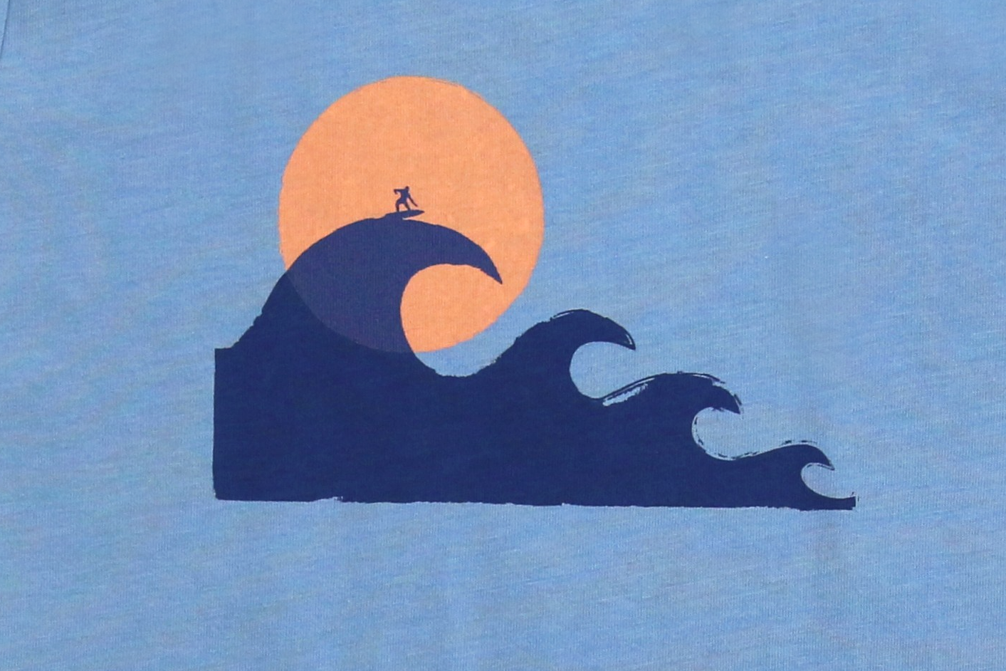 T-Shirt mit Wellendruck sky
