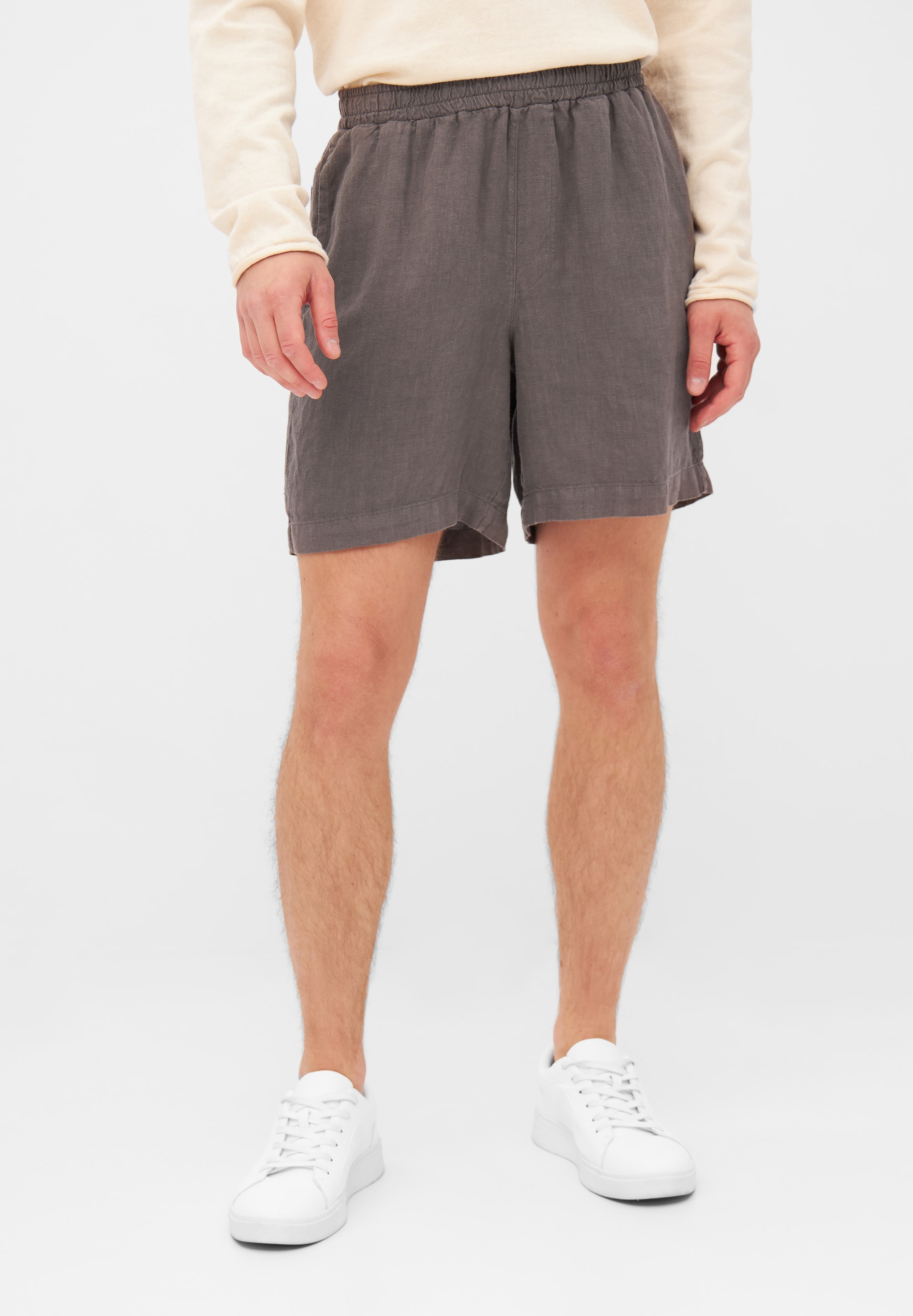 Leinen-Shorts Laurin Taupe