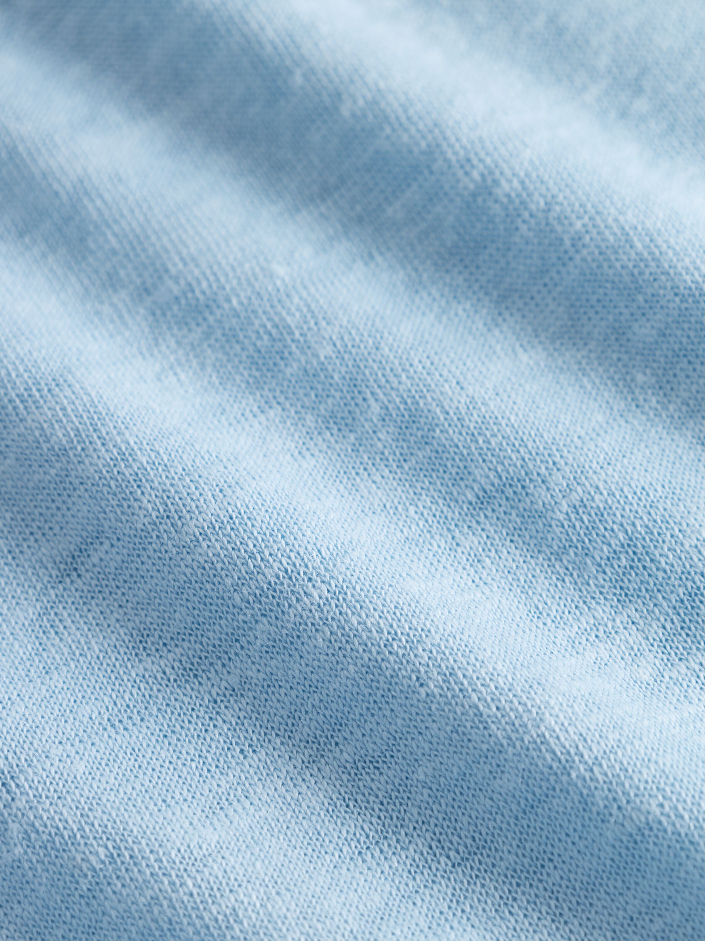 T-Shirt Loose Linen Fold Up Airy Blue