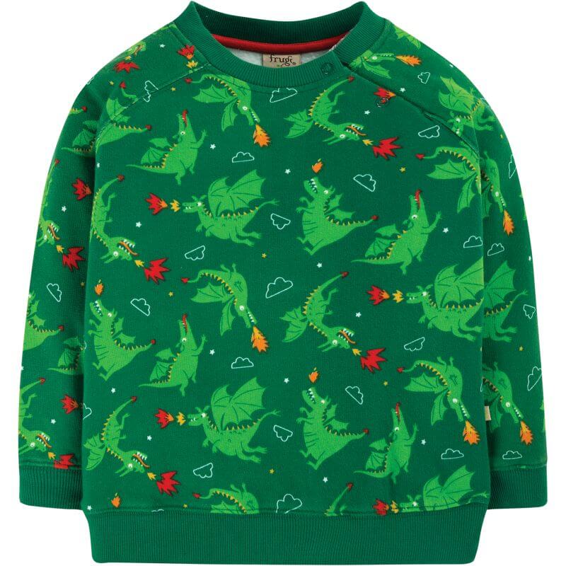 Grüner Jungs-Pullover mit coolen Drachen