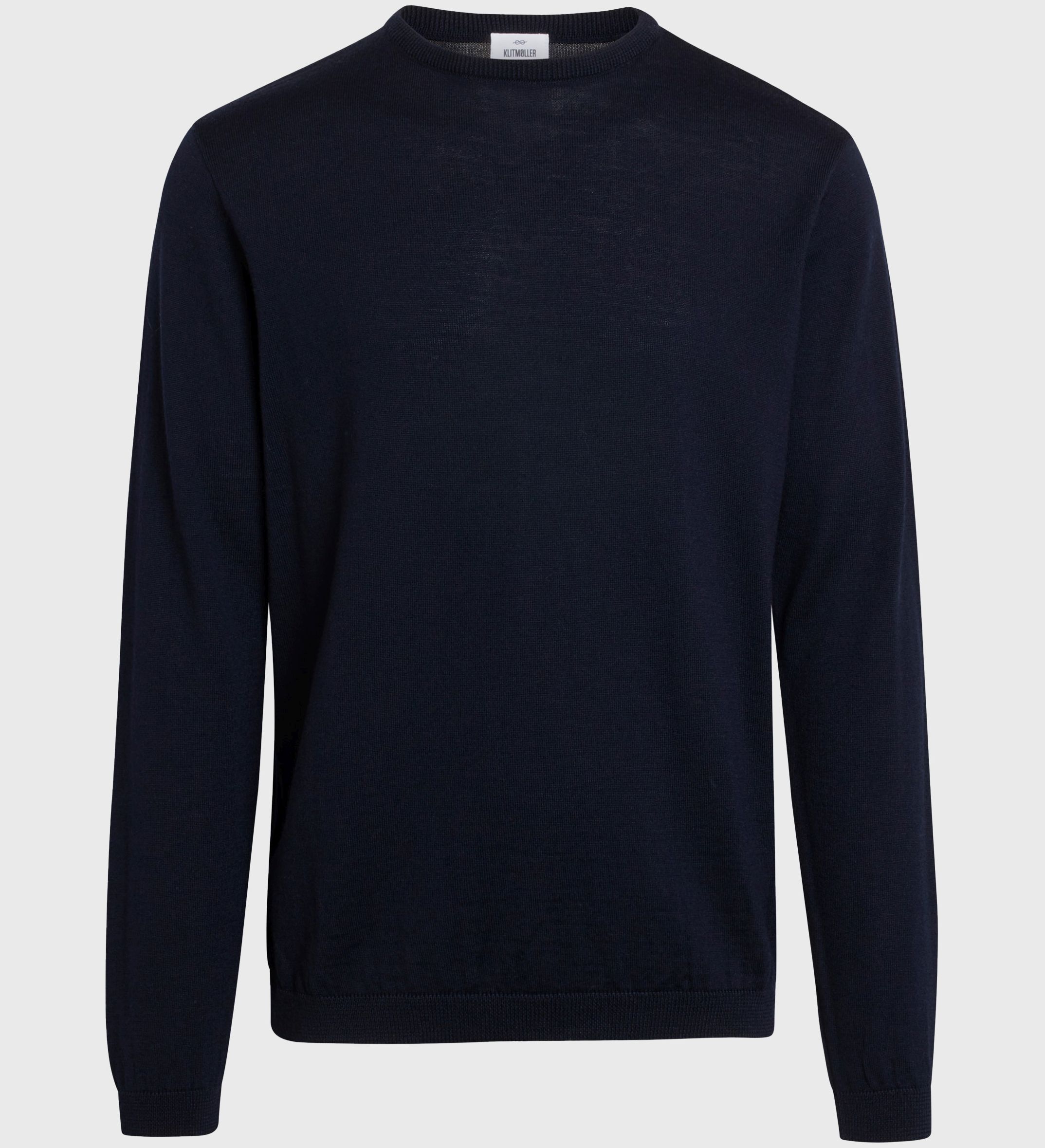 Herren-Strickpullover Mens basic merino knit Navy (100% Wolle) 