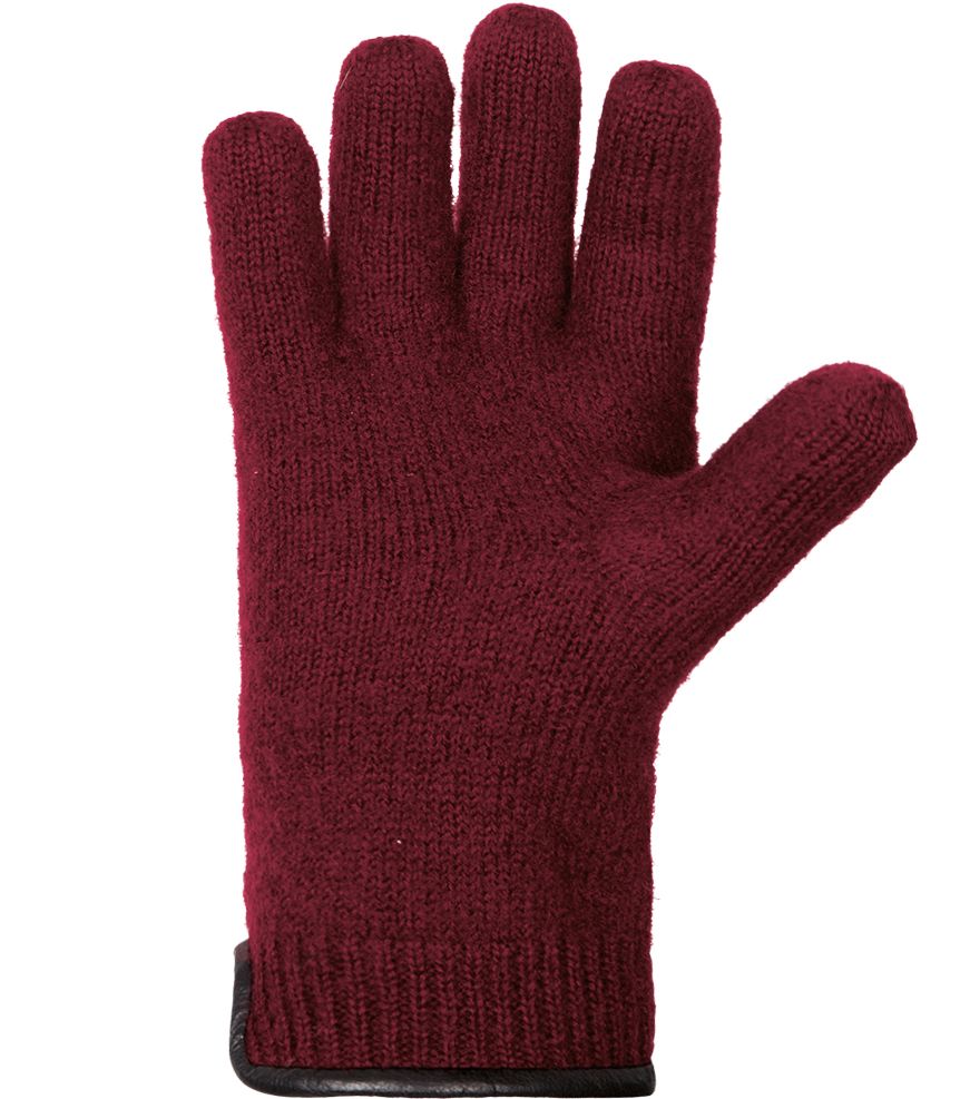Wollwalk Fingerhandschuh burgund Unisex (100% Wolle)
