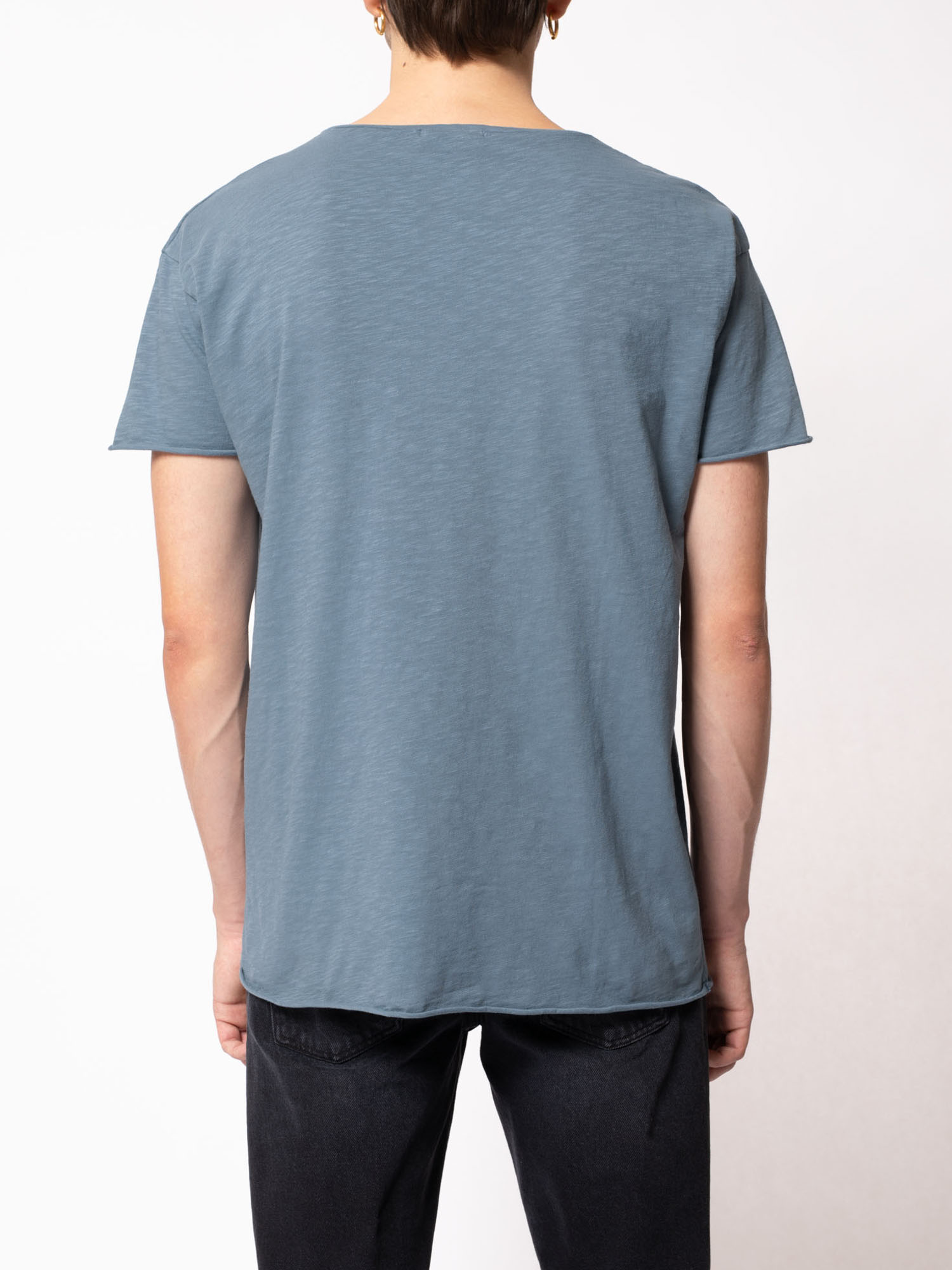 Basic Herren-Shirt Roger Slub 50s Blue