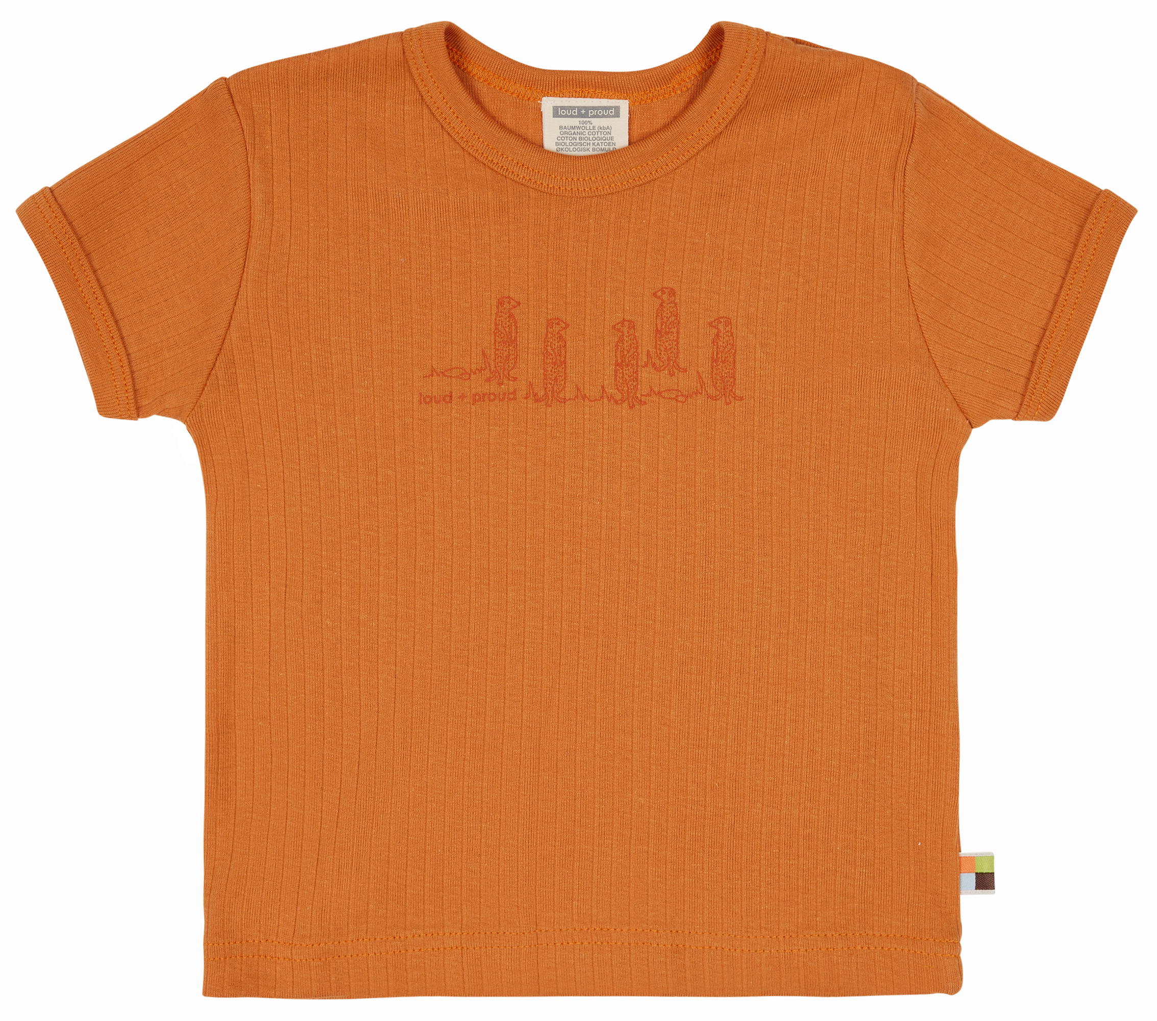 T-Shirt Derby Rib mit Erdmännchen-Aufdruck Carrot