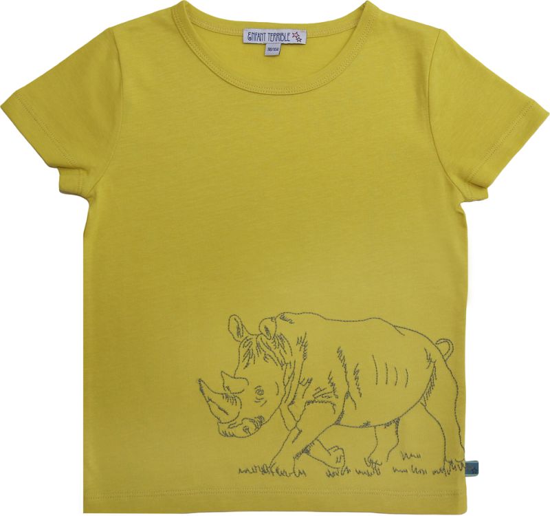 Kurzarm-Shirt mit Rhinozeros limone