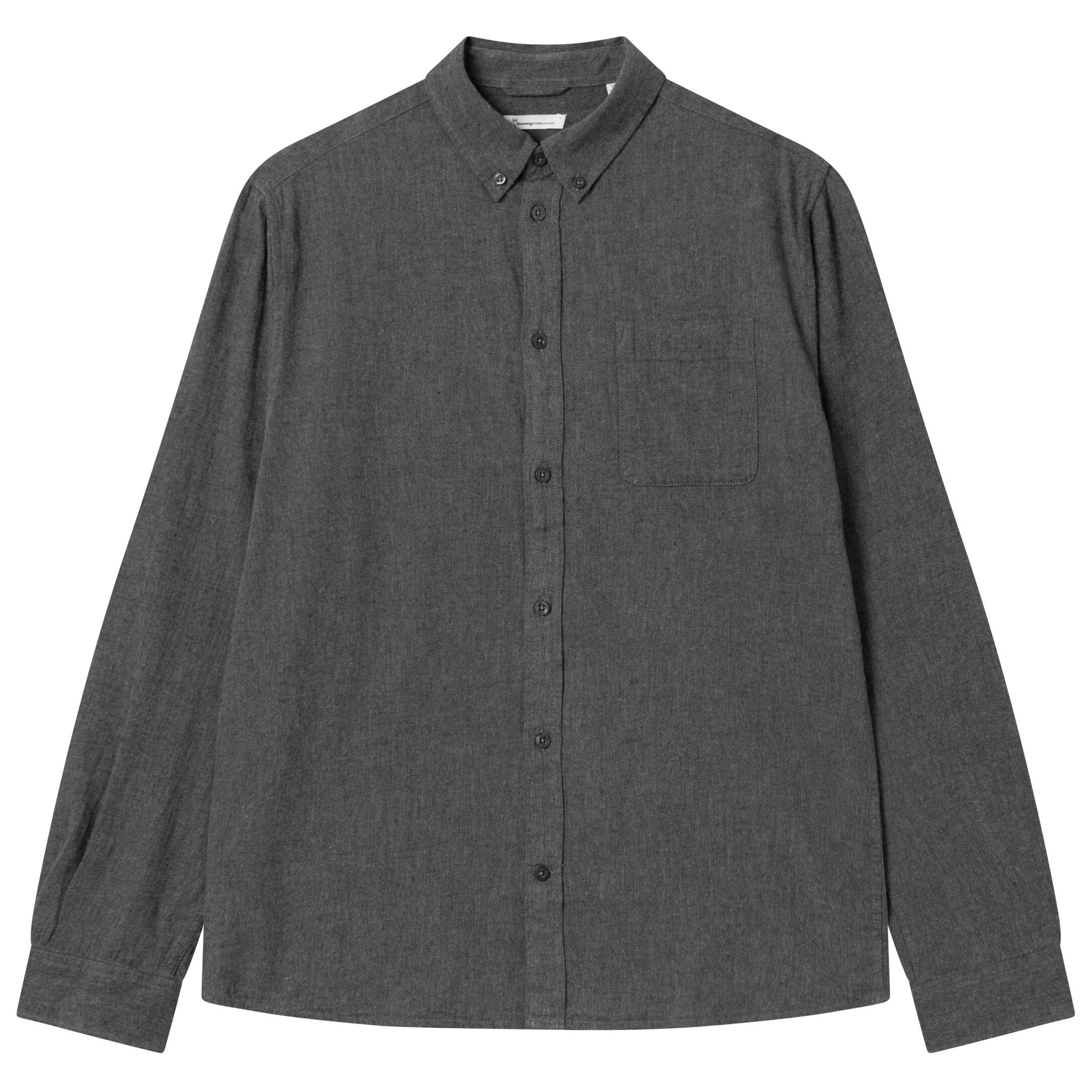 Flanell-Hemd Regular Fit Dark Grey Melange