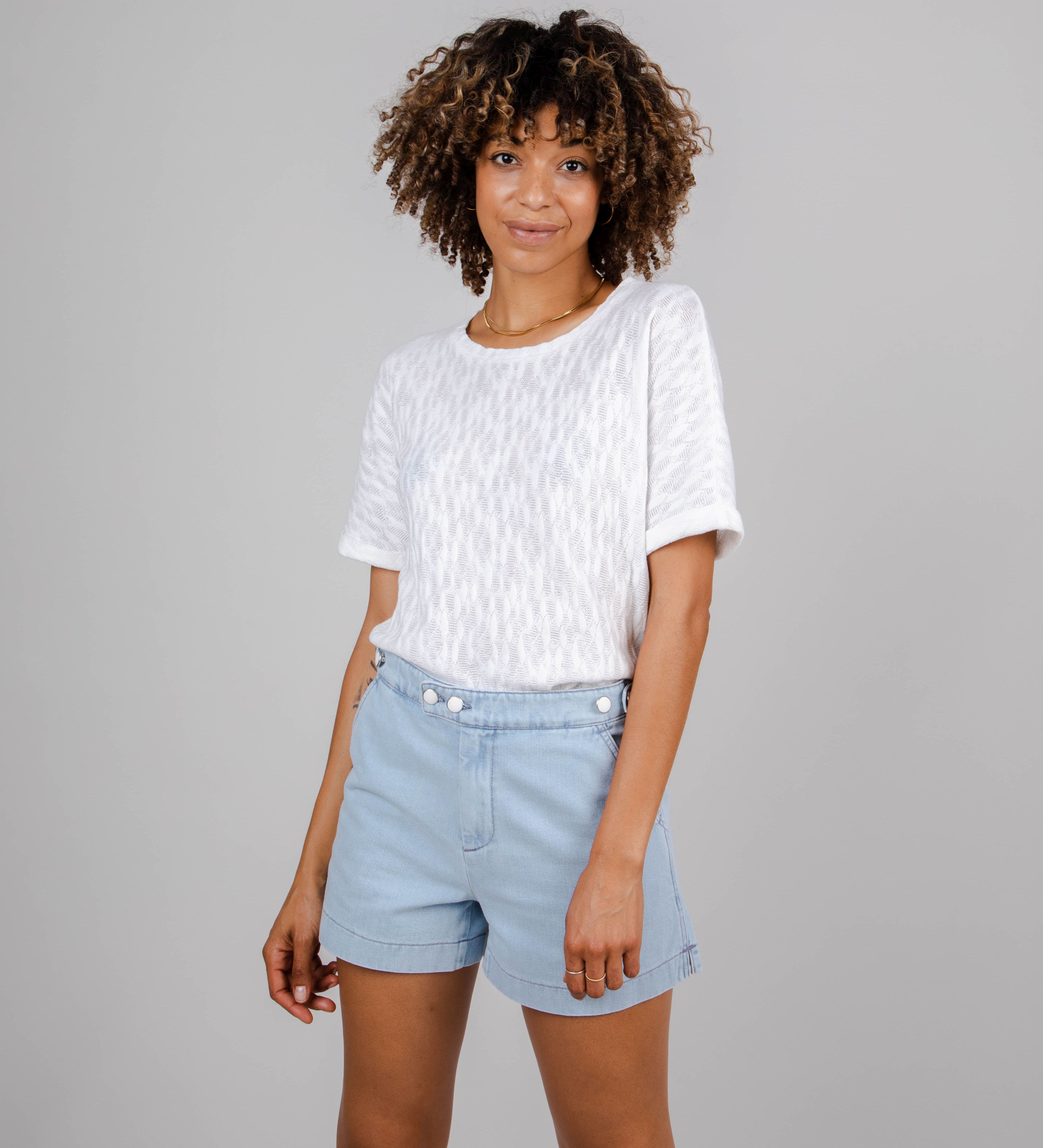 Lace Oversize T-Shirt White