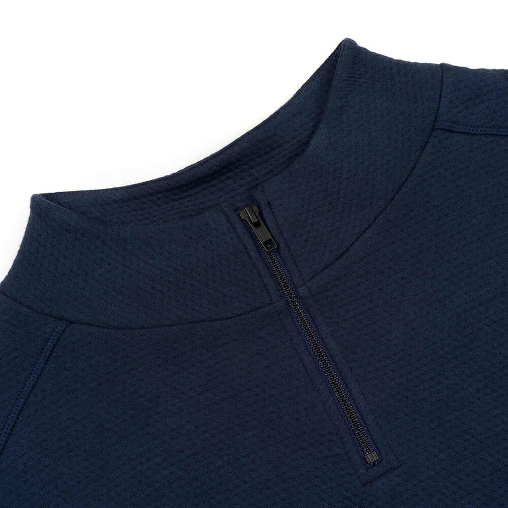 Bequemer Damen-Pullover Doublefab Half Zip Jumper Blau 