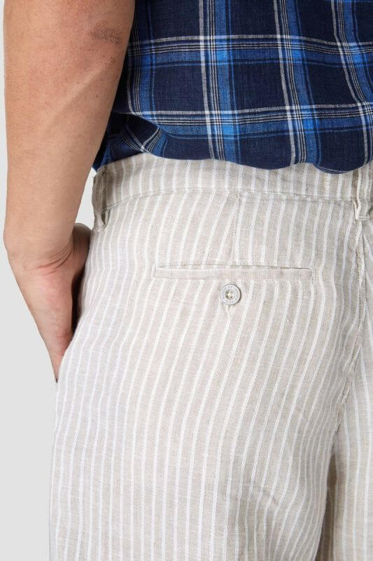 Herren-Shorts Cronus Beige Linen Stripe
