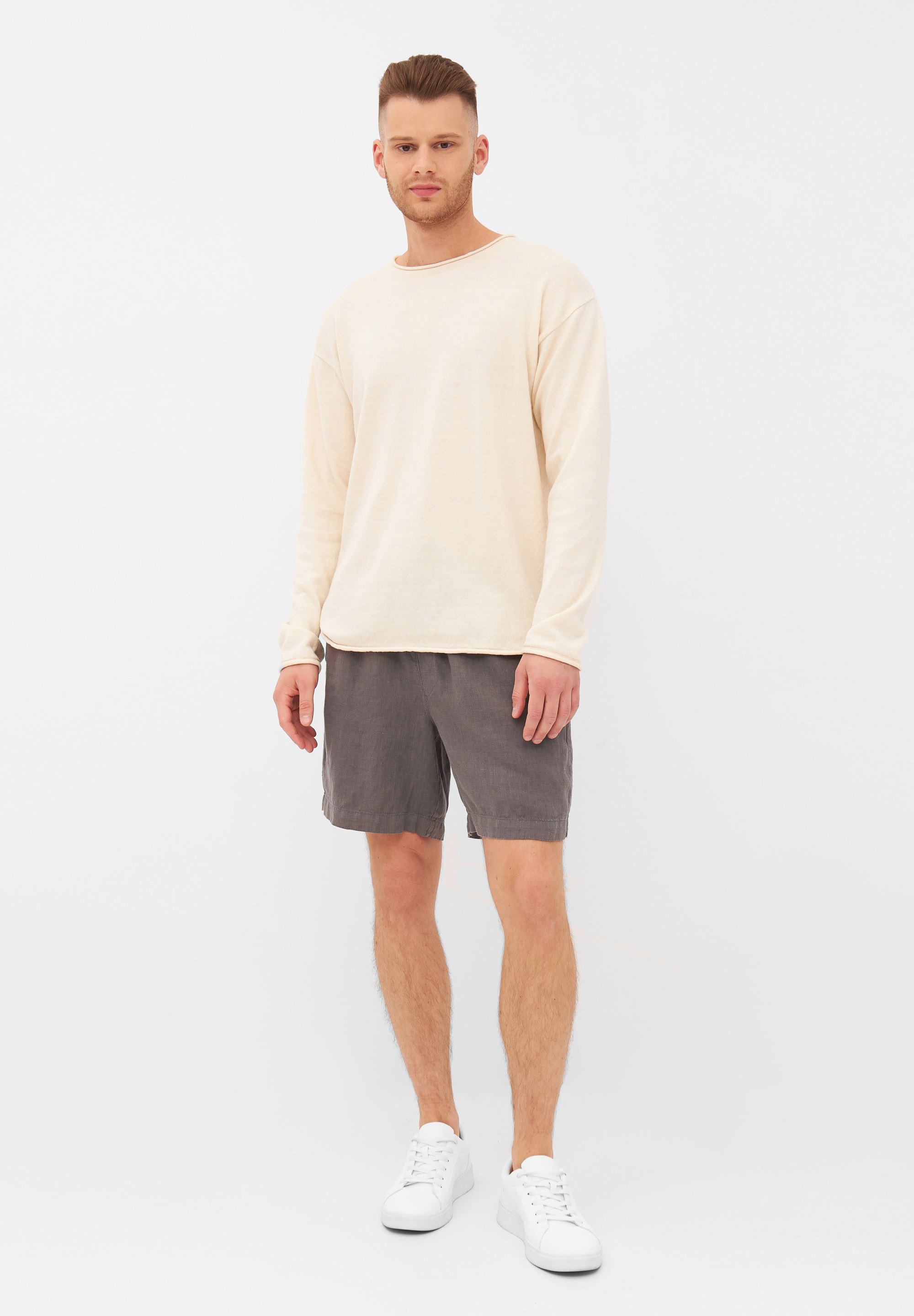 Leinen-Shorts Laurin Taupe