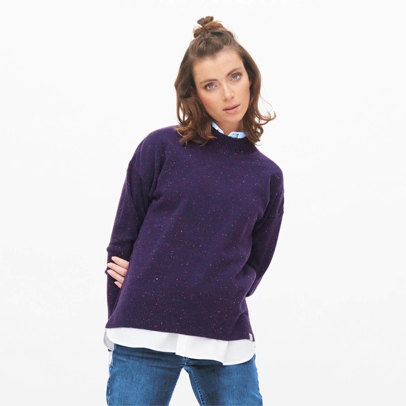 Woll-Pullover LAINA plum