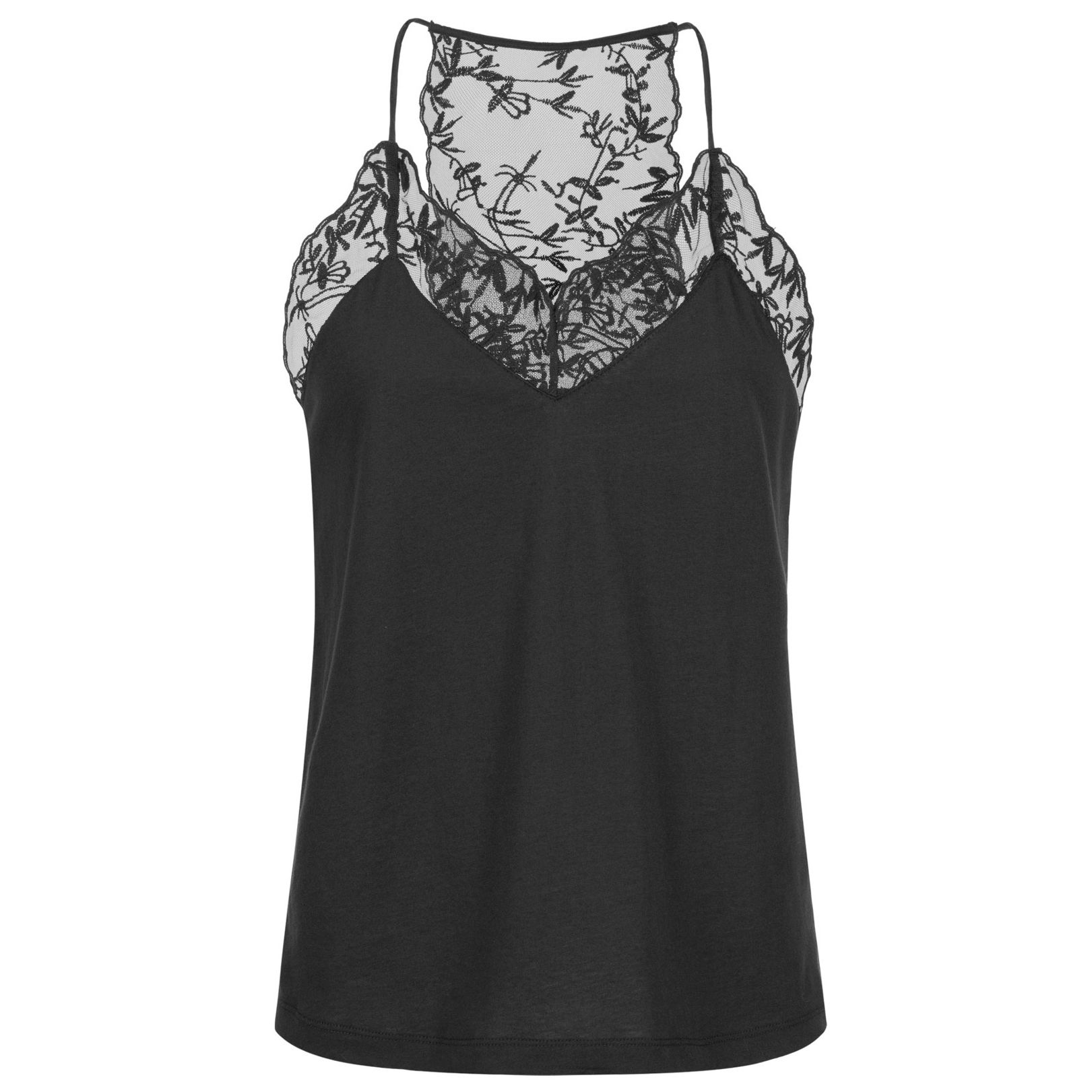 Top mit Spitze black