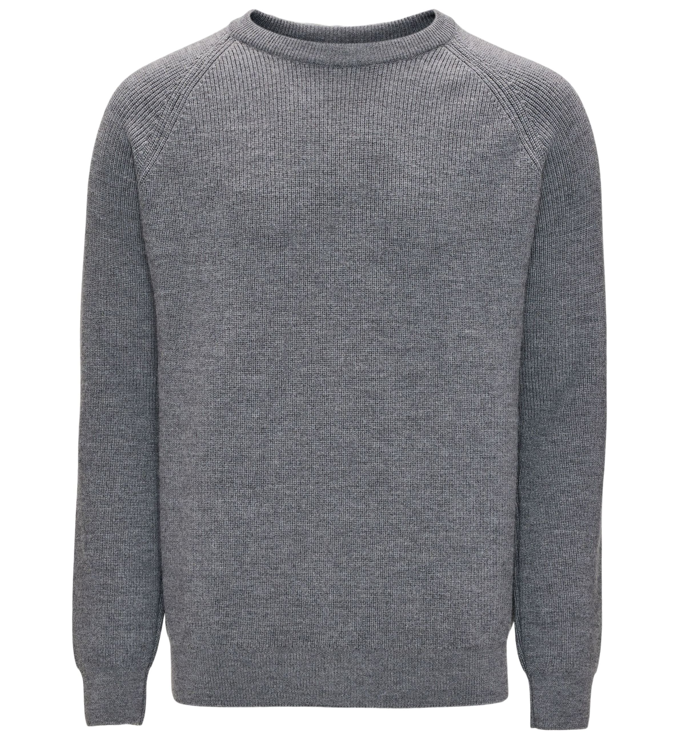 Strickpullover Merinowolle Grey Melange