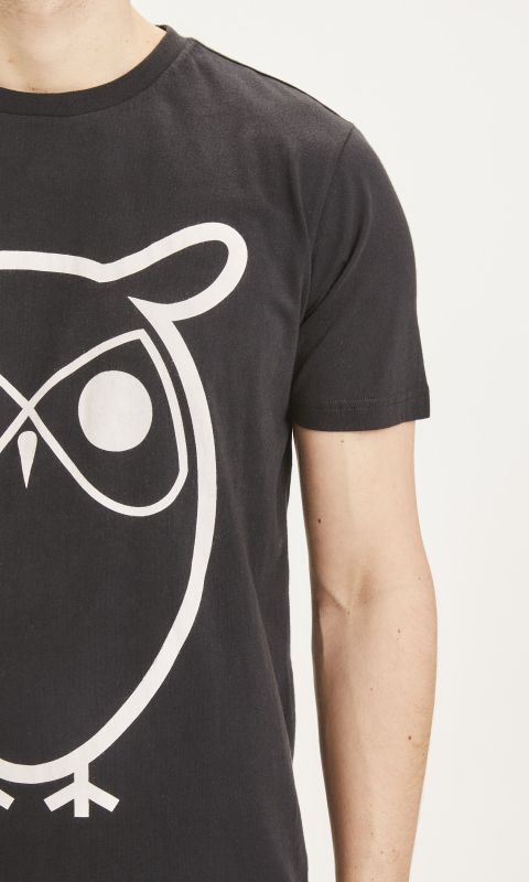 Basic Herren-Shirt ALDER Owl in Black Jet