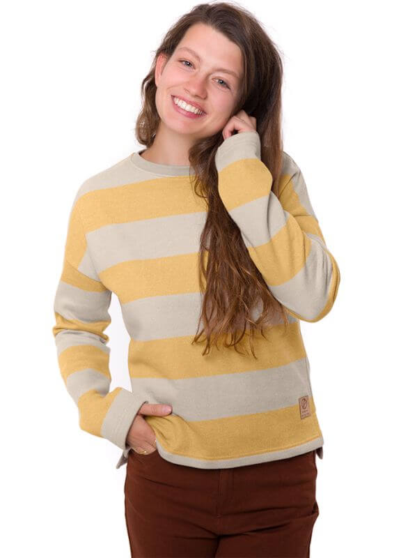 Gestreifter Captains Damen-Sweater yellow