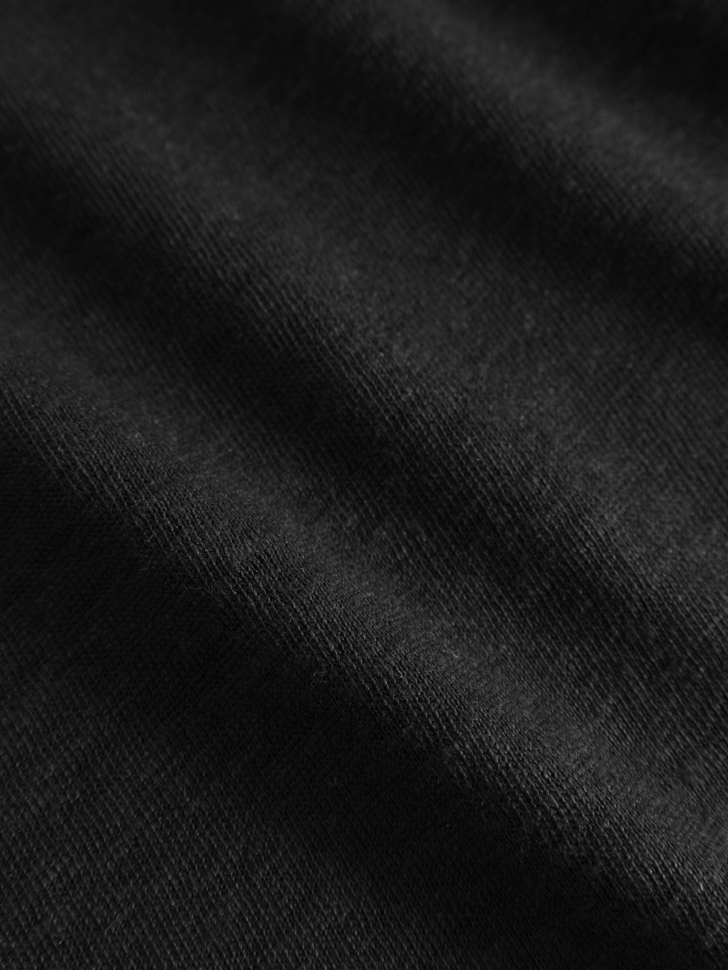 T-Shirt Loose Fold Up Linen Black Jet