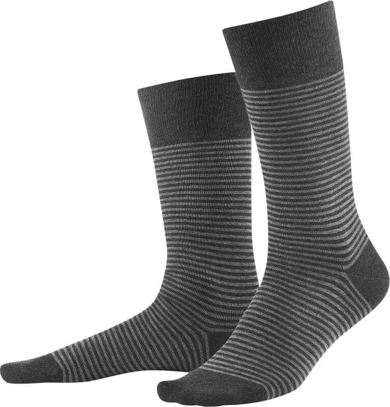 Herren-Socken ARNI im 2er-Pack grau meliert/gestreift