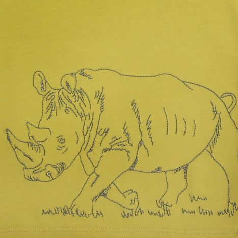Kurzarm-Shirt mit Rhinozeros limone