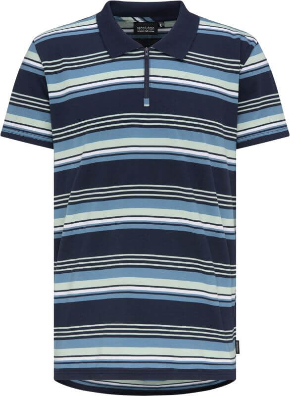 Polo-Shirt ZIP navy/mint/blue heaven