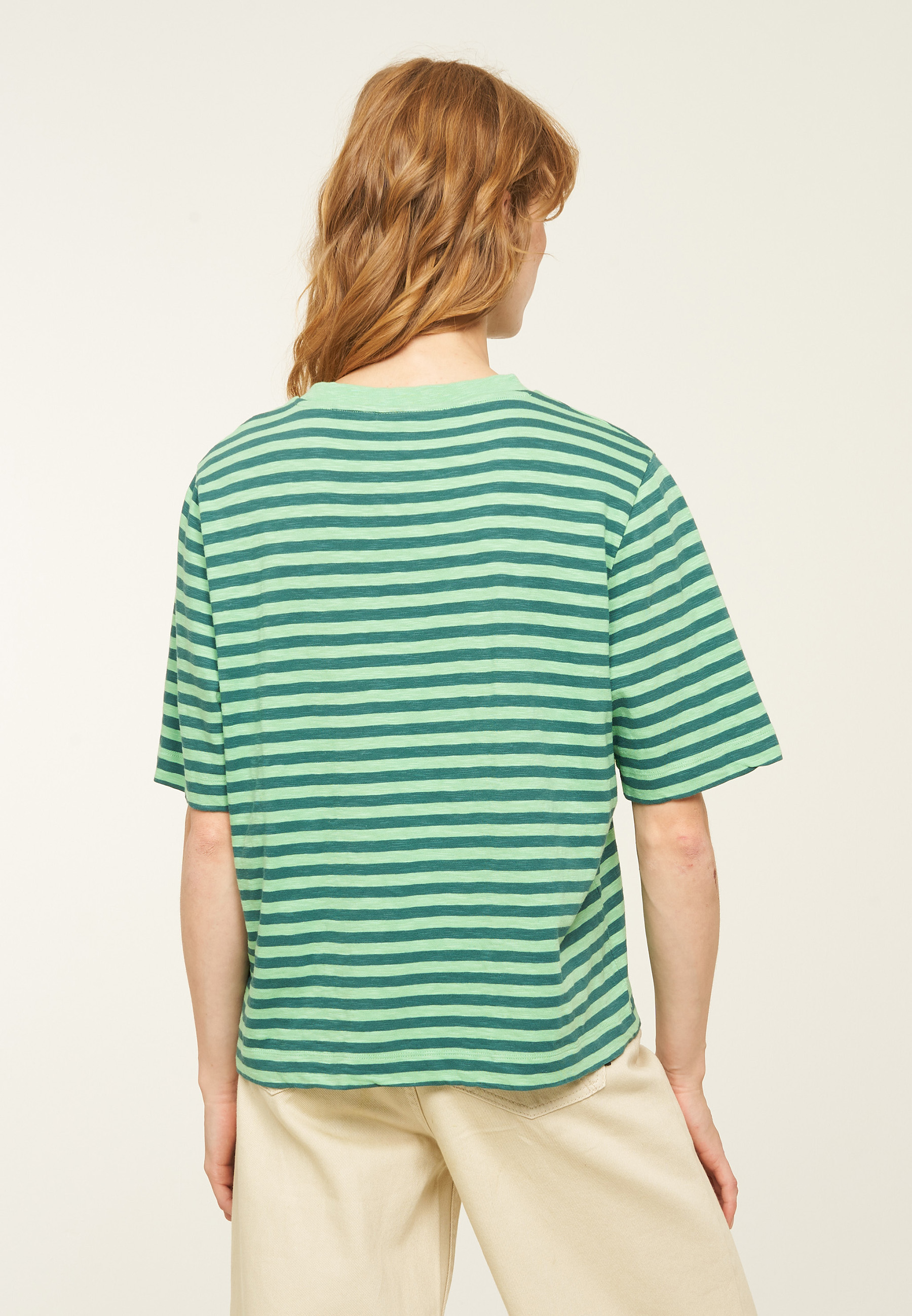 T-Shirt AZOLLA STRIPES sage green