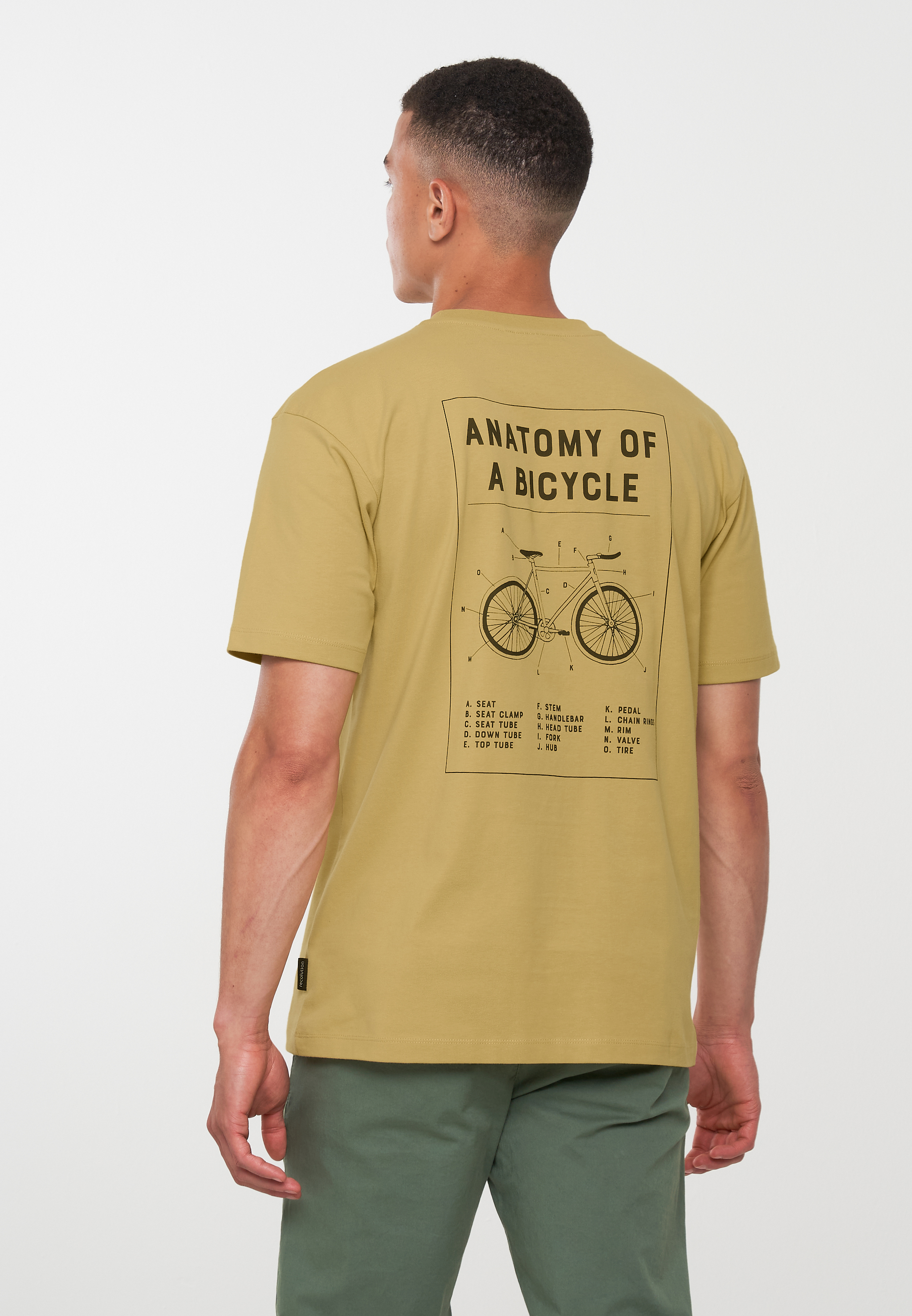 Bedrucktes Shirt APOSERIS BICYCLE hops yellow