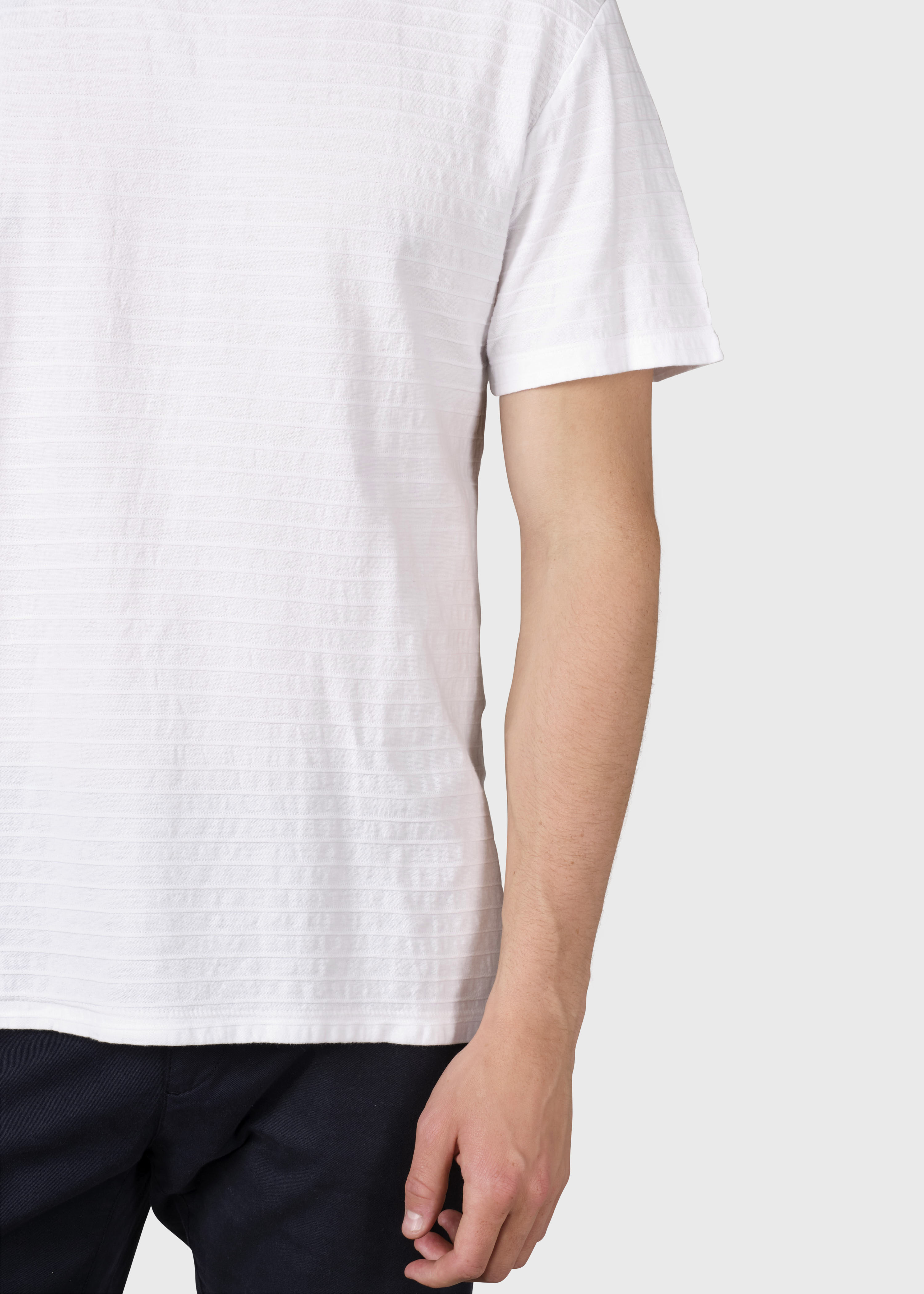 Strukturiertes T-Shirt Lauge White