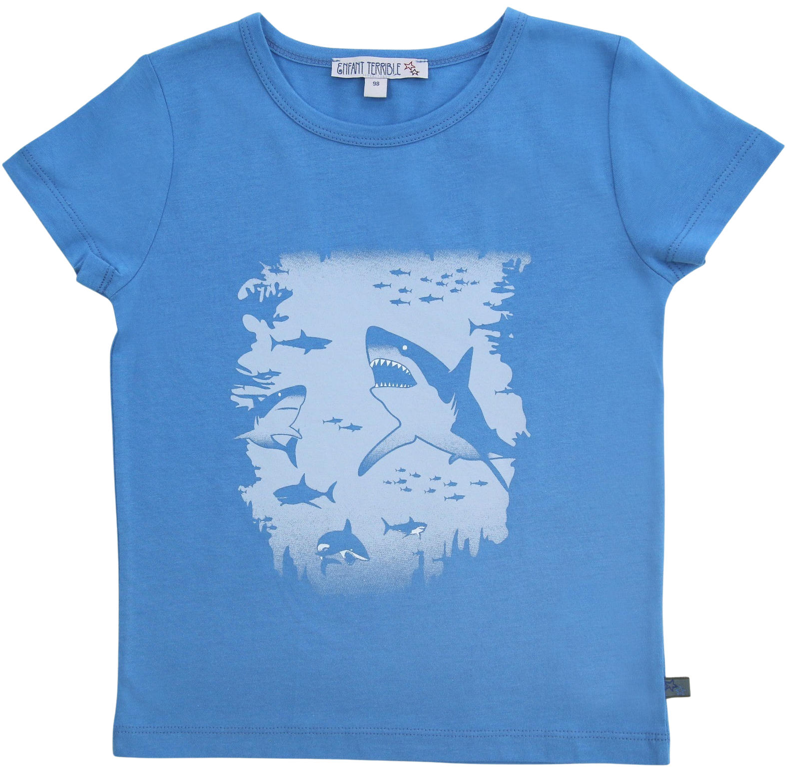 T-Shirt mit Hai-Aufdruck Sky Blue